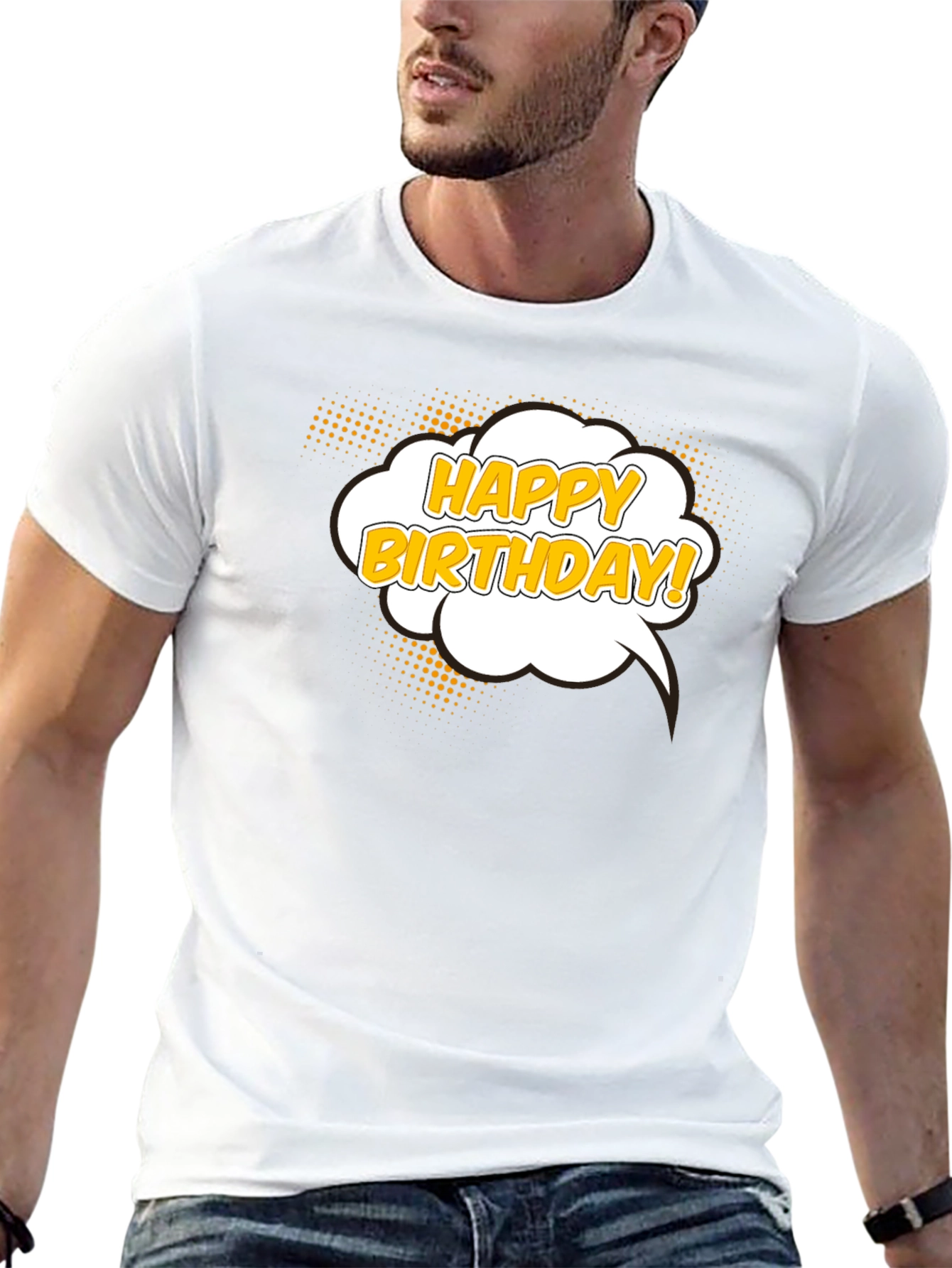 Happy Birthday T-Shirt - Black Cotton Graphic Tee