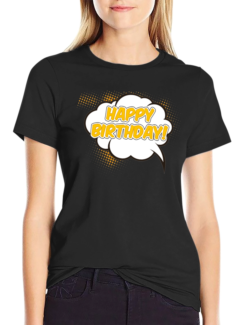 Happy Birthday T-Shirt - Black Cotton Graphic Tee