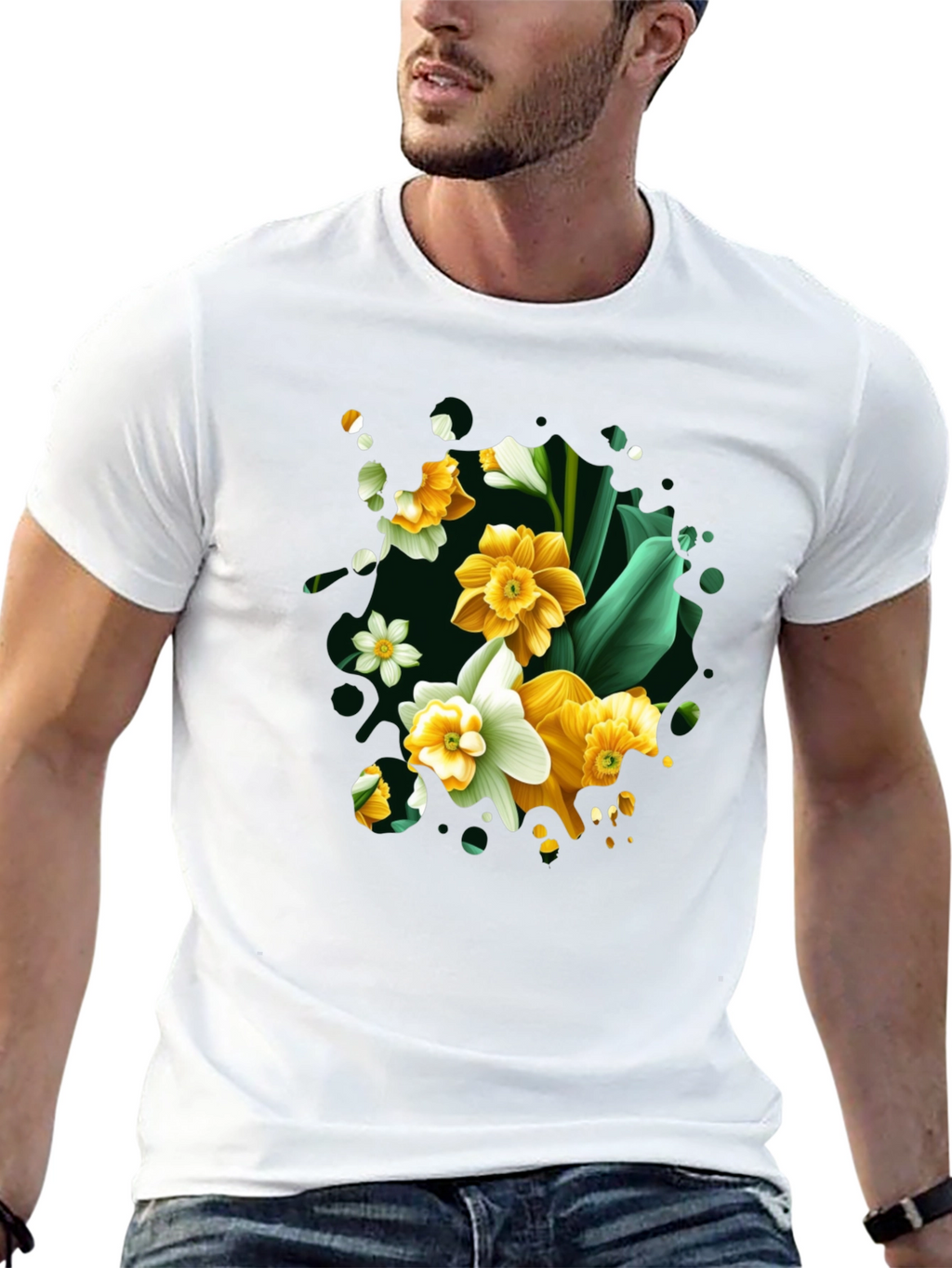 Floral Daffodil T-Shirt - Elegant Spring Fashion