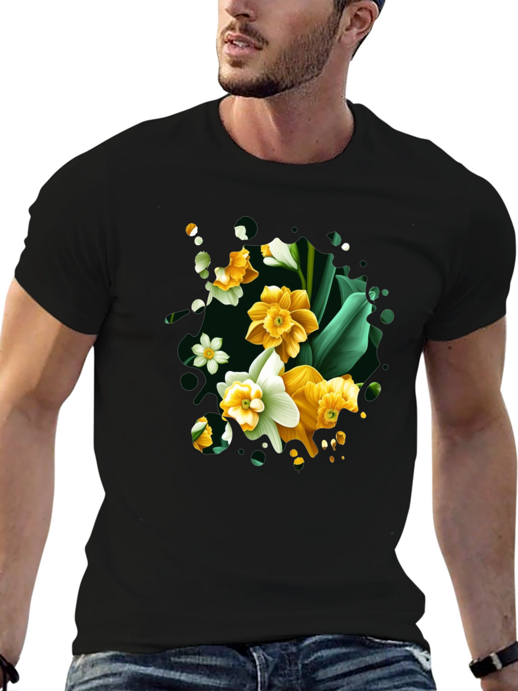 Floral Daffodil T-Shirt - Elegant Spring Fashion