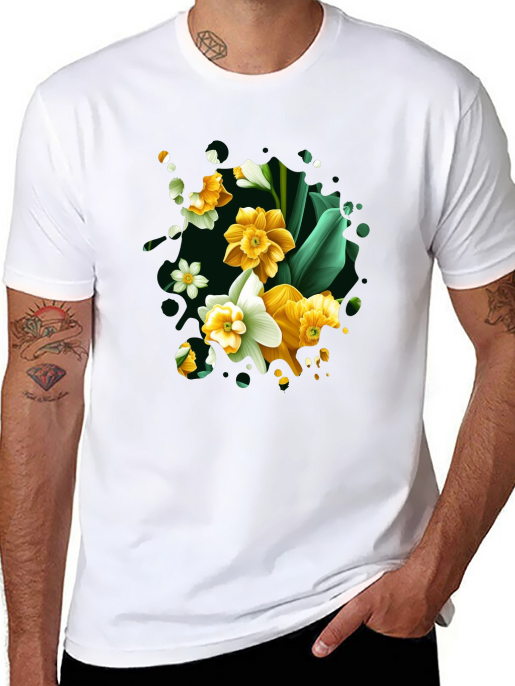 Floral Daffodil T-Shirt - Elegant Spring Fashion