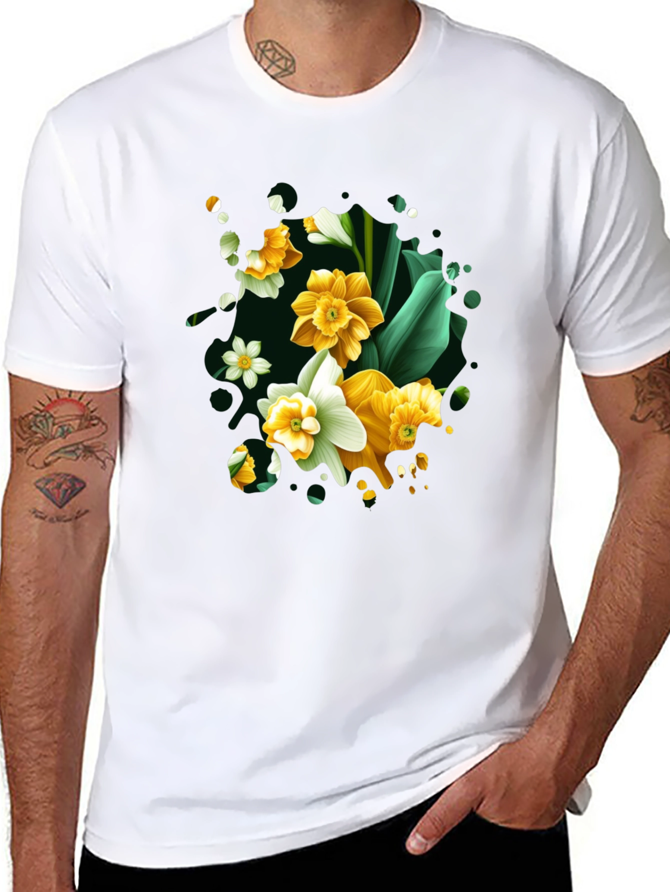 Floral Daffodil T-Shirt - Elegant Spring Fashion
