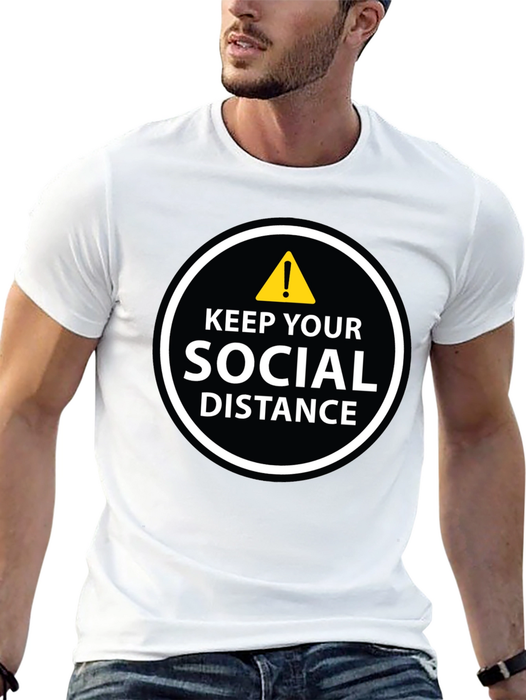 Keep Your Social Distance Black T-Shirt