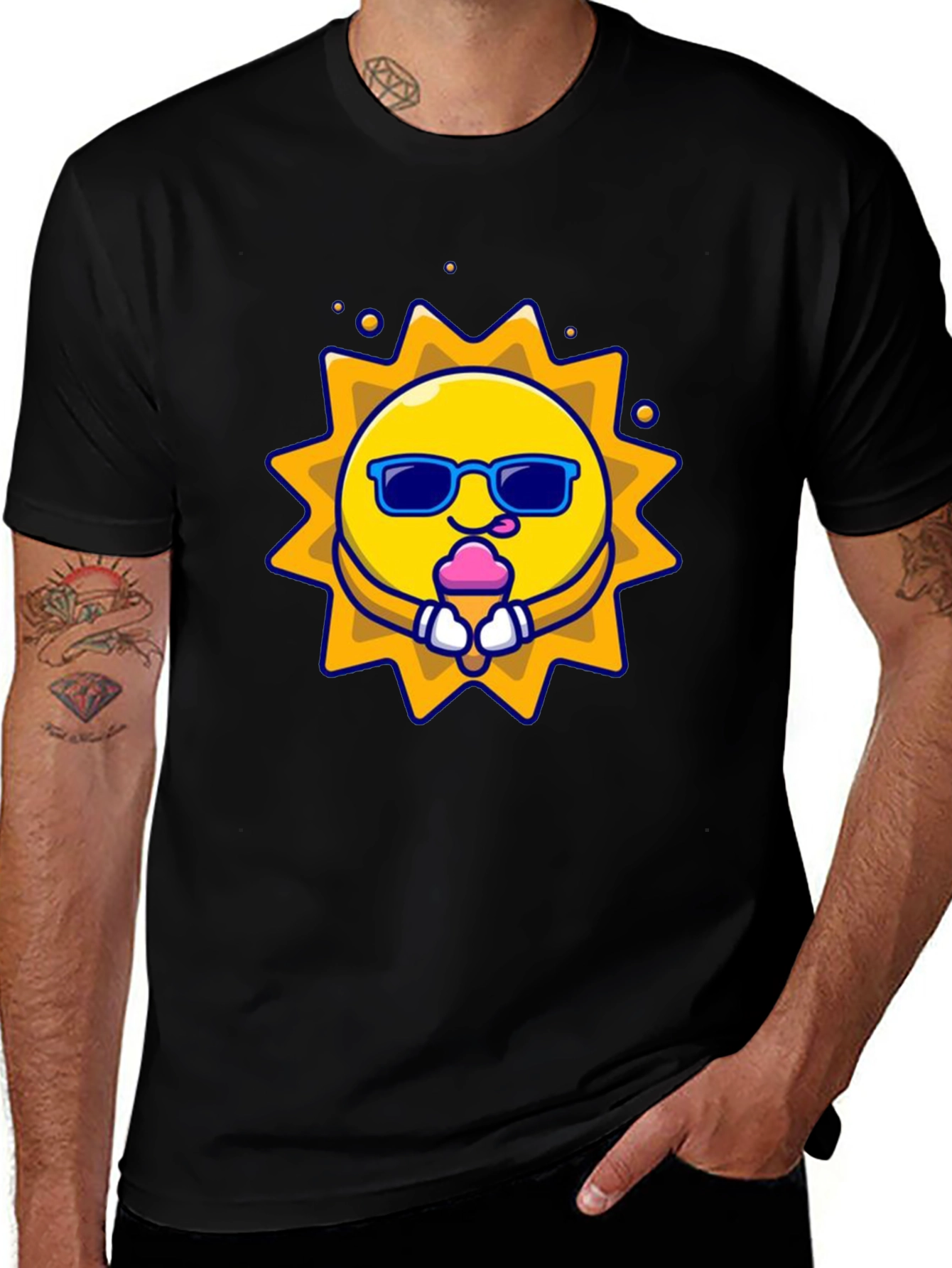Fun Sun Ice Cream Graphic Tee - Black