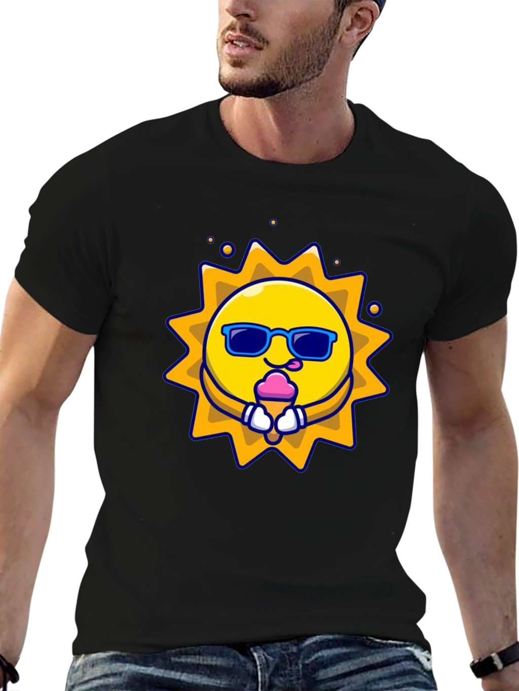Fun Sun Ice Cream Graphic Tee - Black