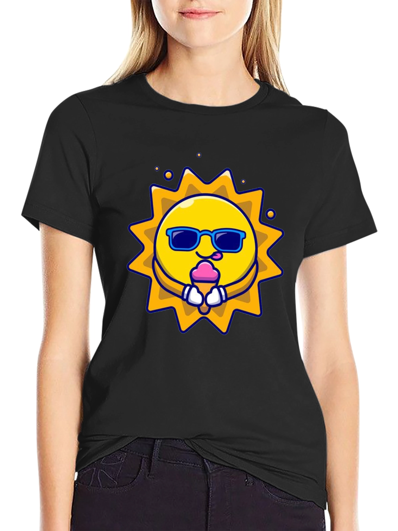 Fun Sun Ice Cream Graphic Tee - Black
