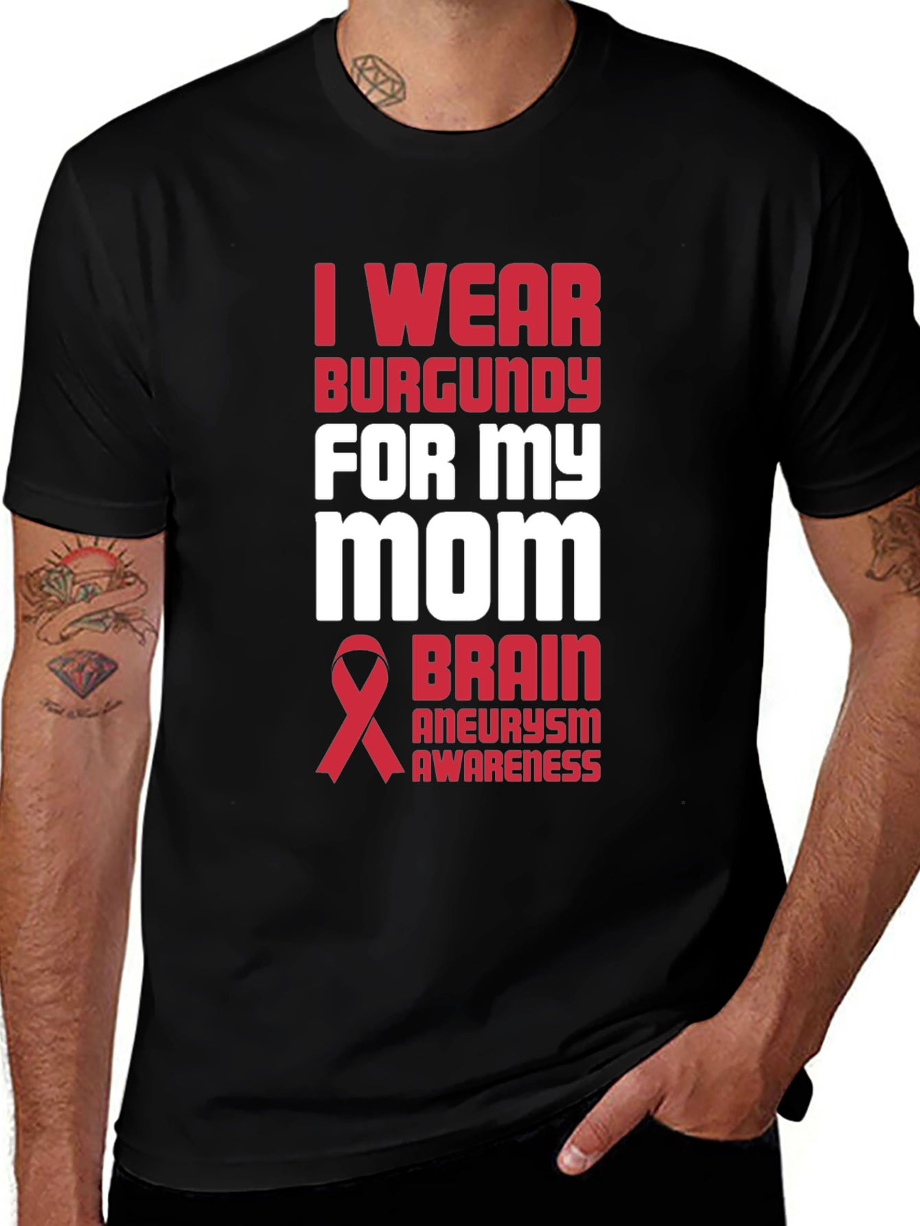 Burgundy Brain Aneurysm Awareness T-Shirt