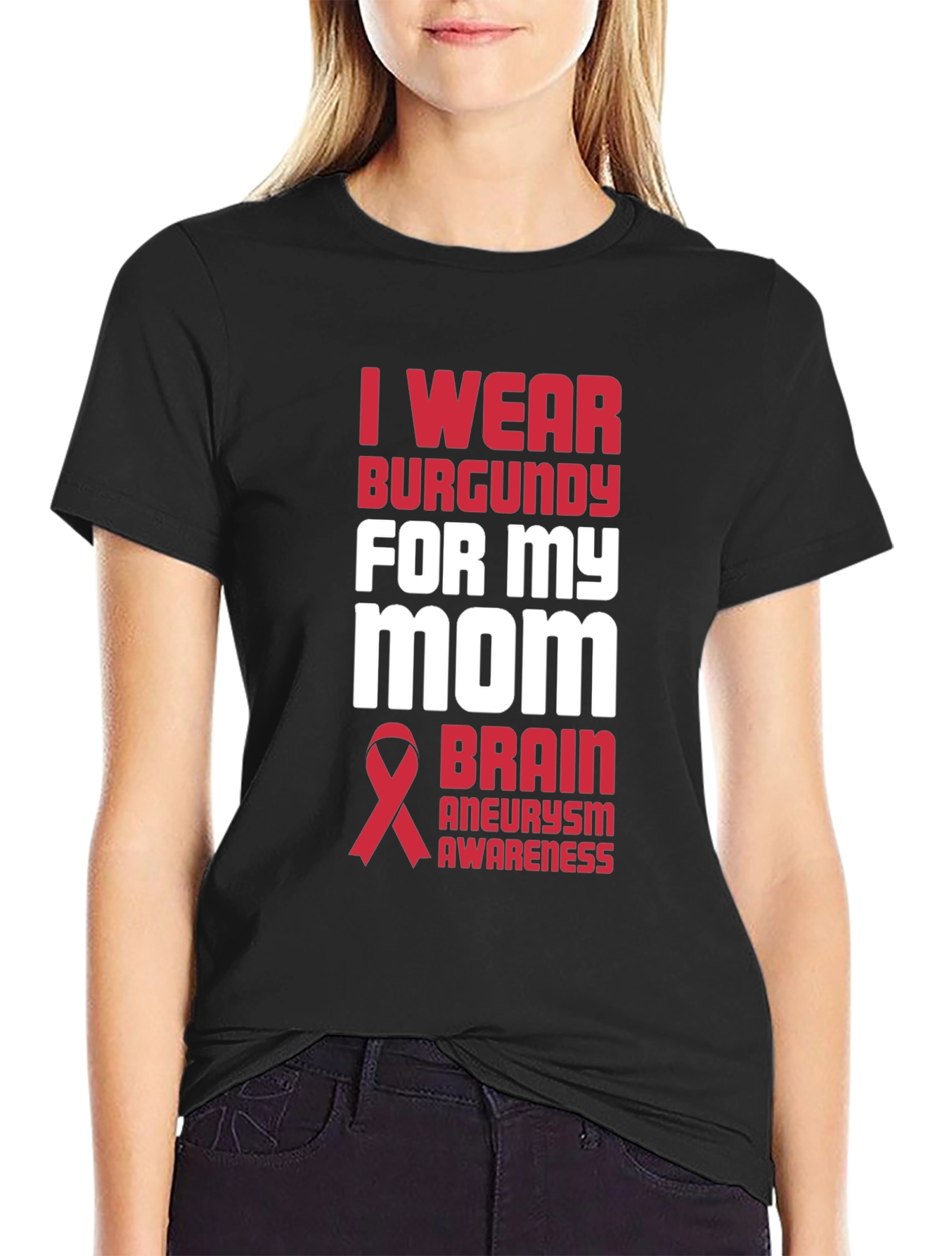Burgundy Brain Aneurysm Awareness T-Shirt