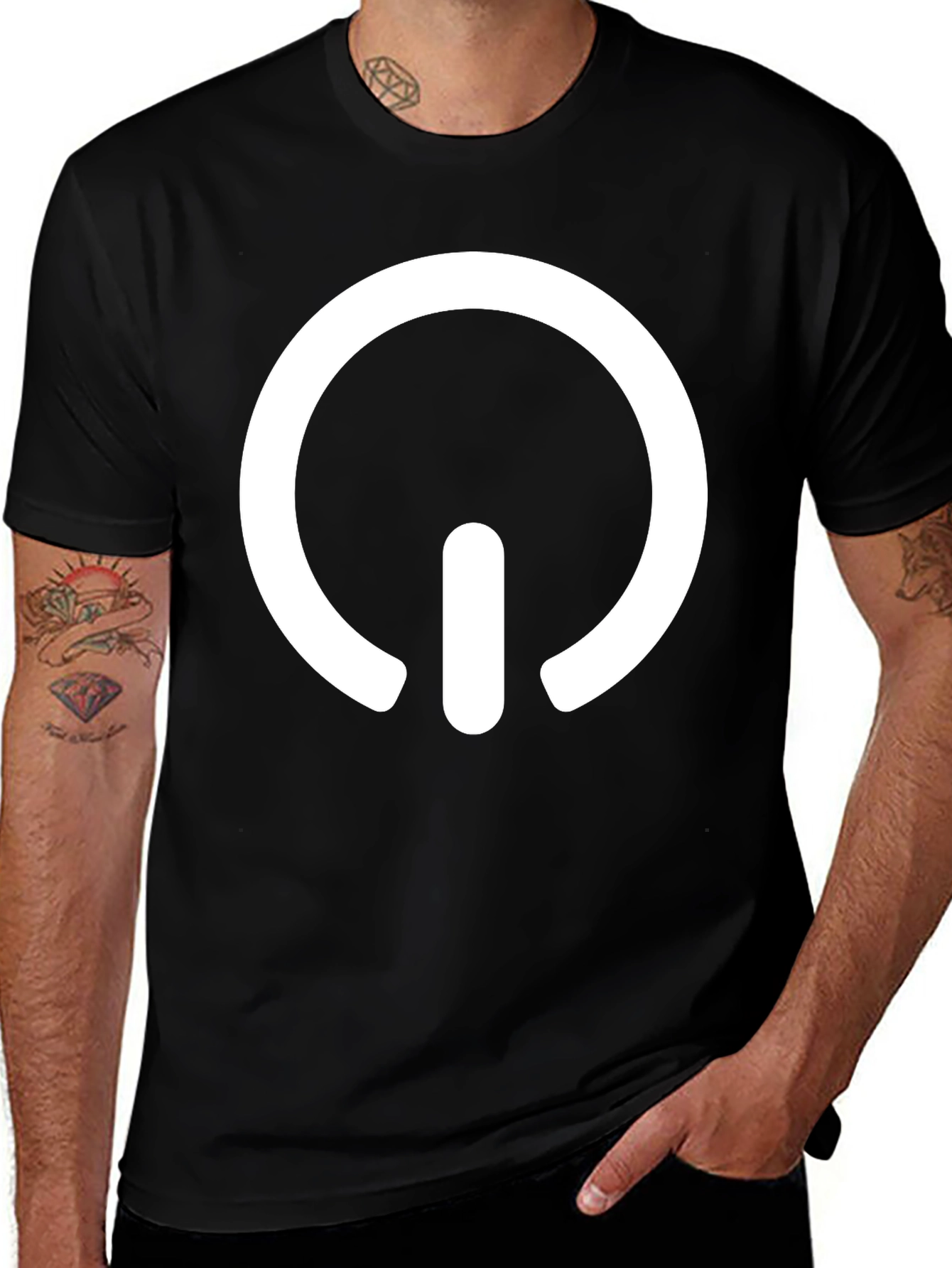 Power Symbol Graphic Tee - Modern Black T-Shirt
