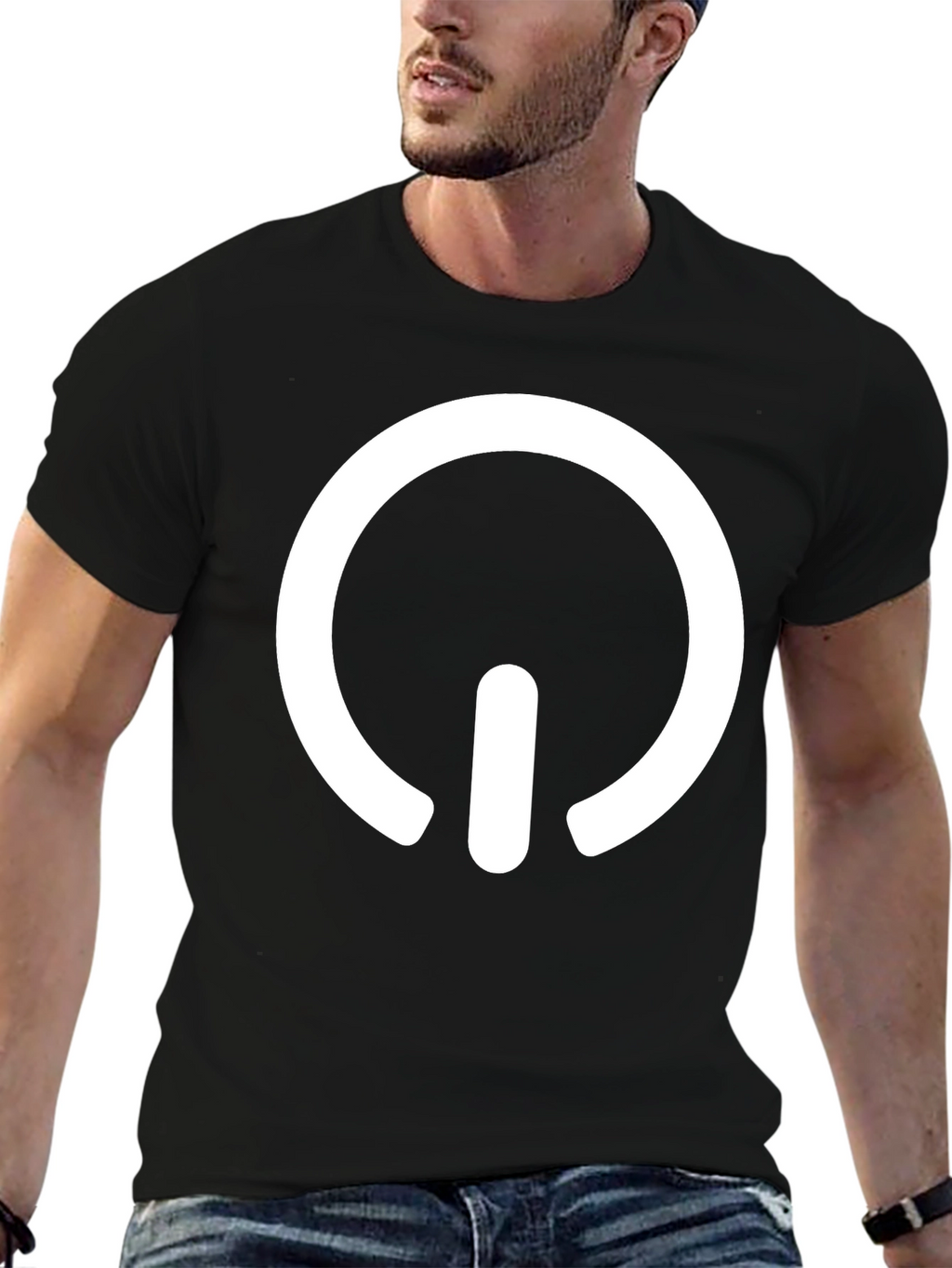 Power Symbol Graphic Tee - Modern Black T-Shirt