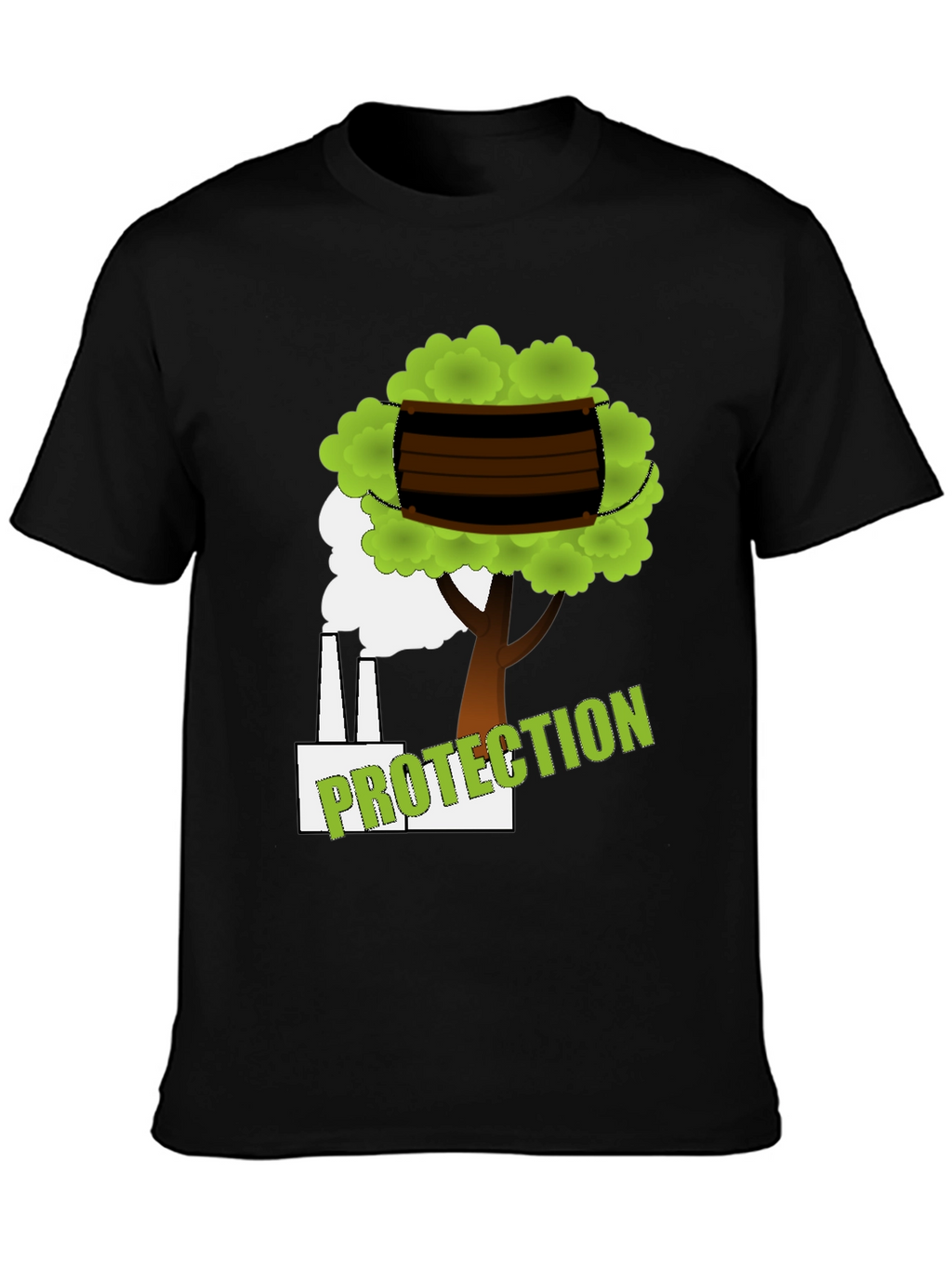 Eco Protection Graphic Tee - Black Cotton T-Shirt