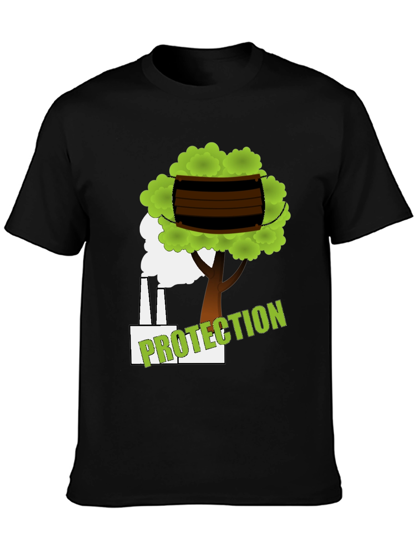 Eco Protection Graphic Tee - Black Cotton T-Shirt