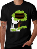 Eco Protection Graphic Tee - Black Cotton T-Shirt
