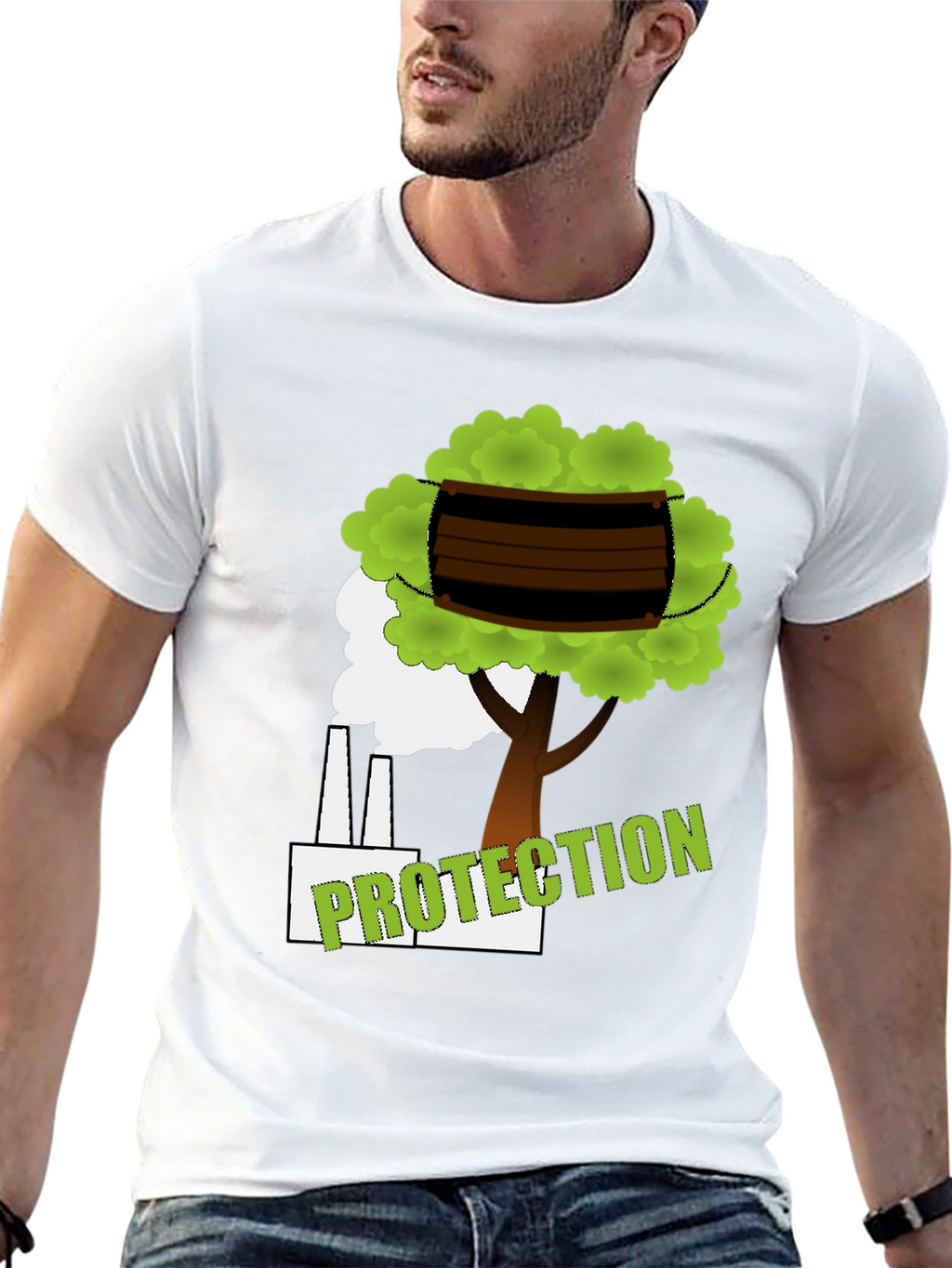 Eco Protection Graphic Tee - Black Cotton T-Shirt