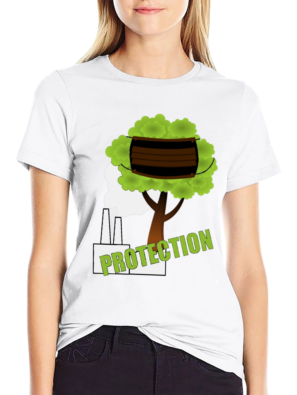Eco Protection Graphic Tee - Black Cotton T-Shirt