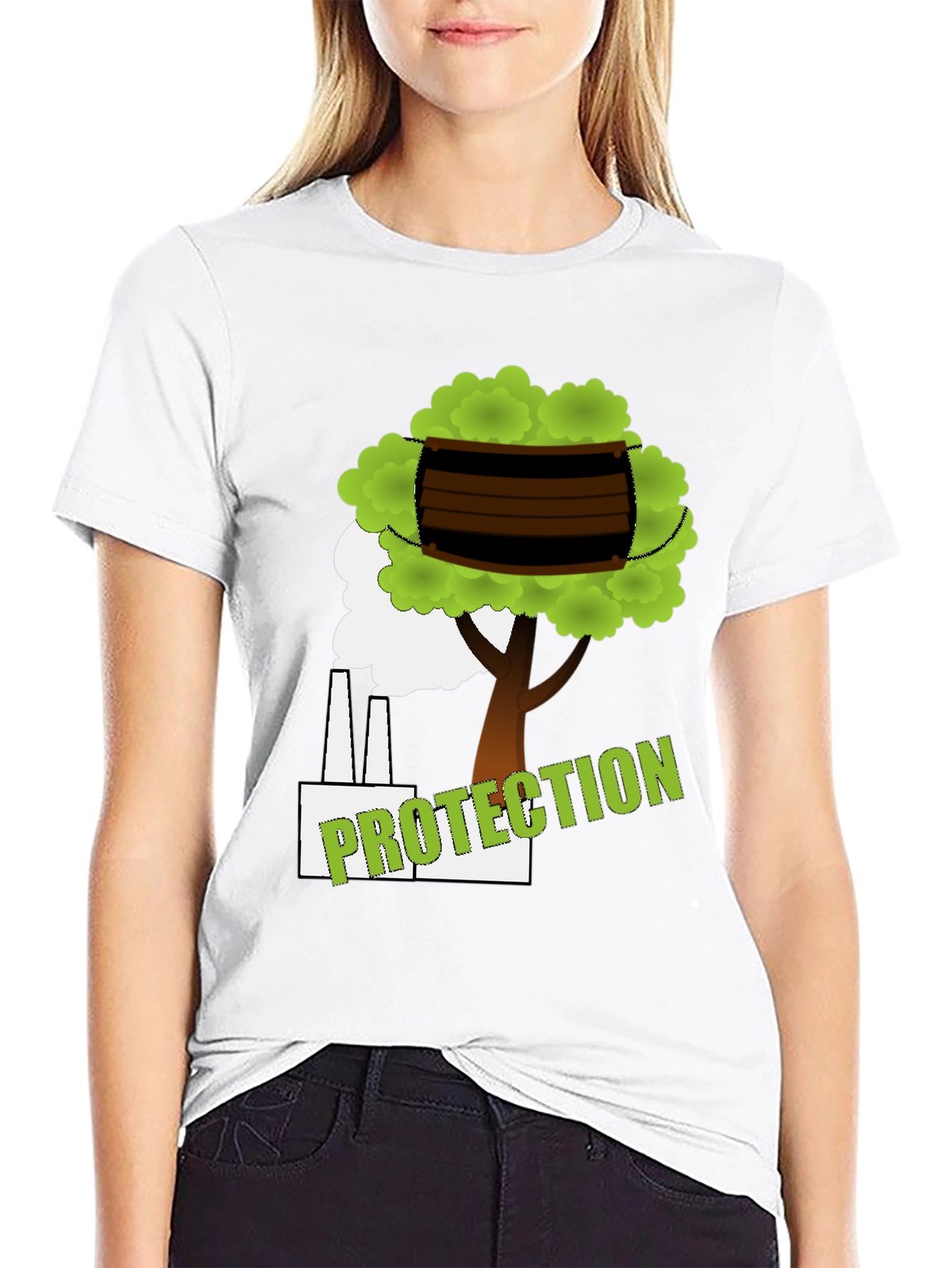 Eco Protection Graphic Tee - Black Cotton T-Shirt