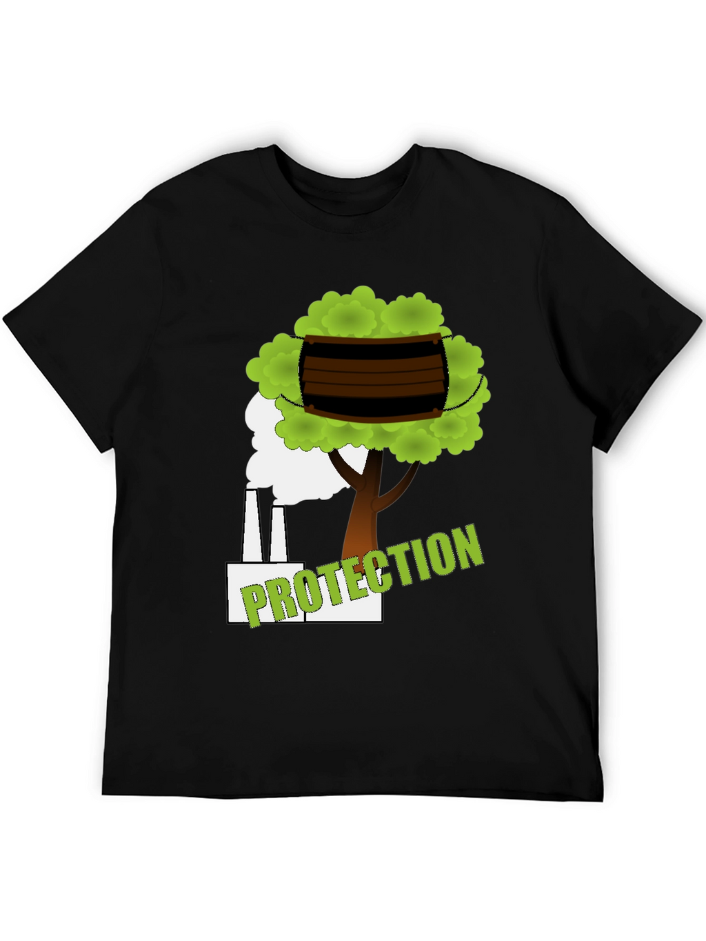 Eco Protection Graphic Tee - Black Cotton T-Shirt