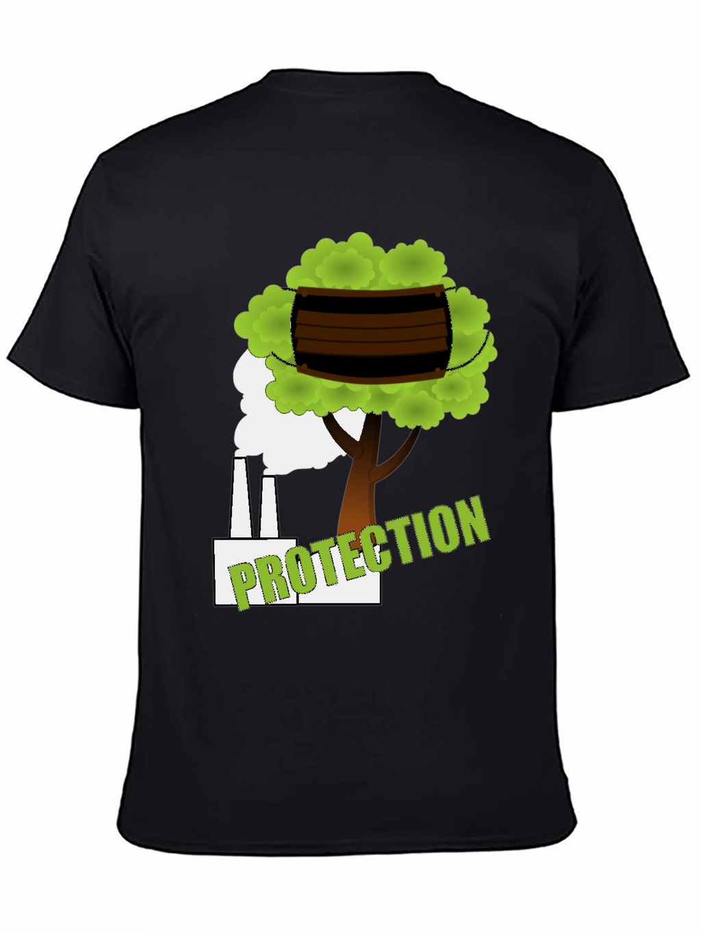 Eco Protection Graphic Tee - Black Cotton T-Shirt