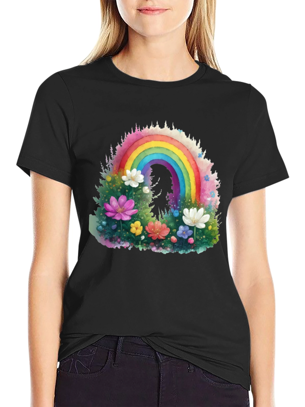 Rainbow Floral Graphic Tee