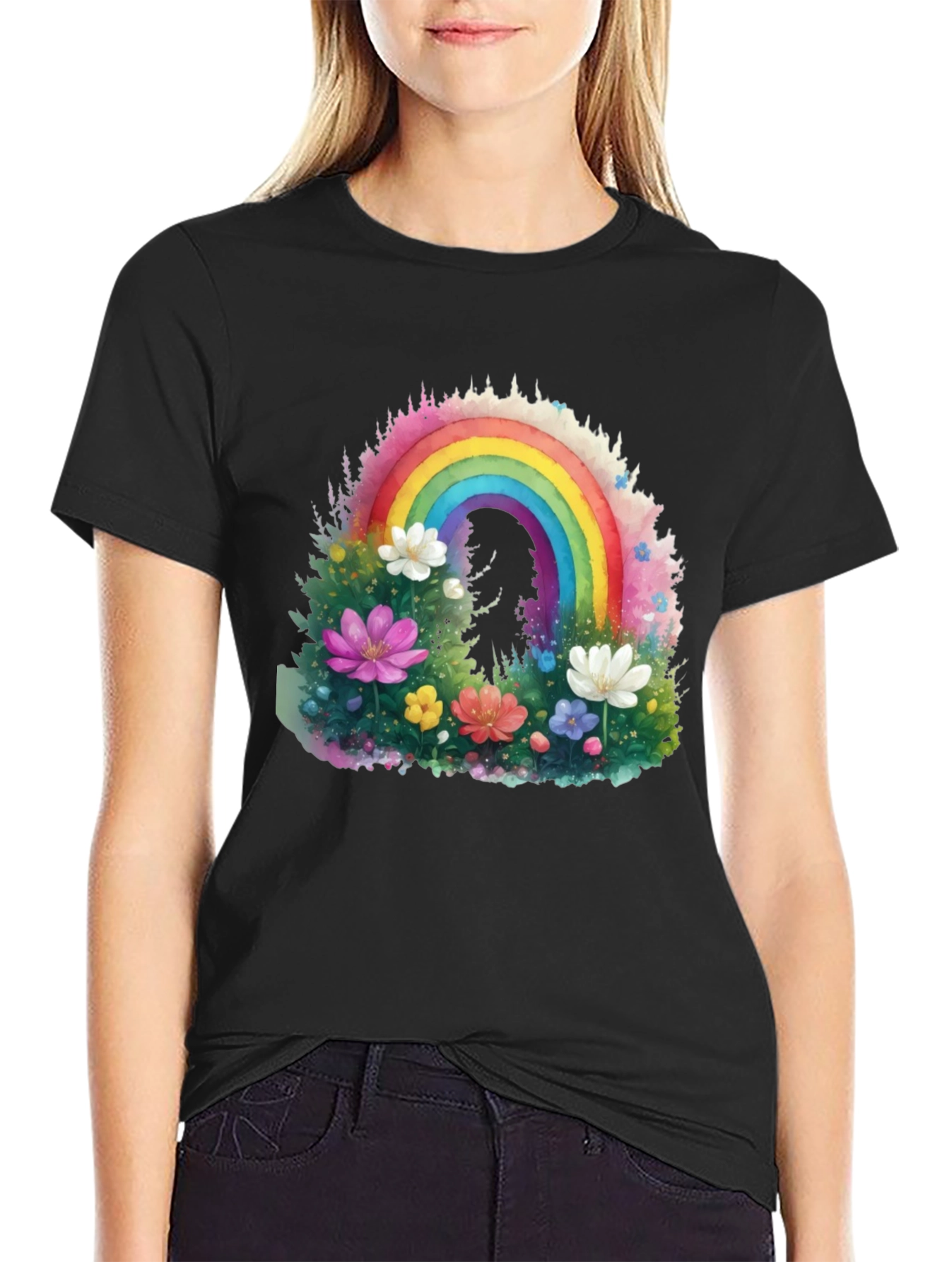 Rainbow Floral Graphic Tee