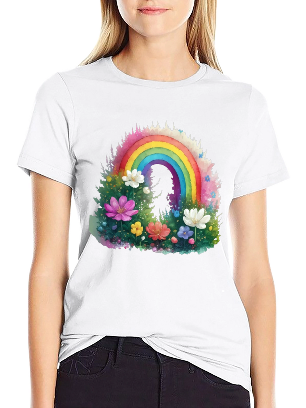 Rainbow Floral Graphic Tee