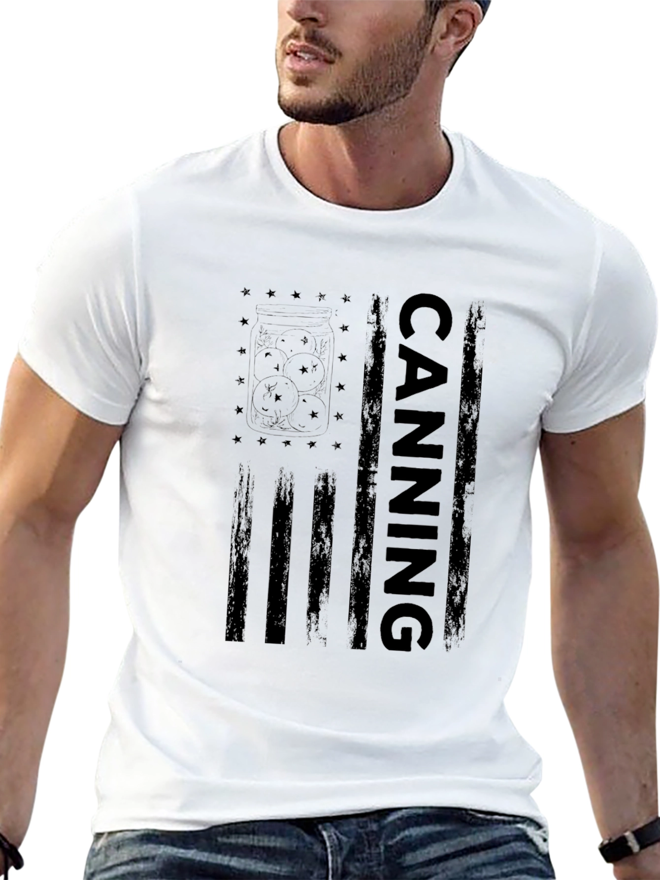 Canning American Flag Black T-Shirt