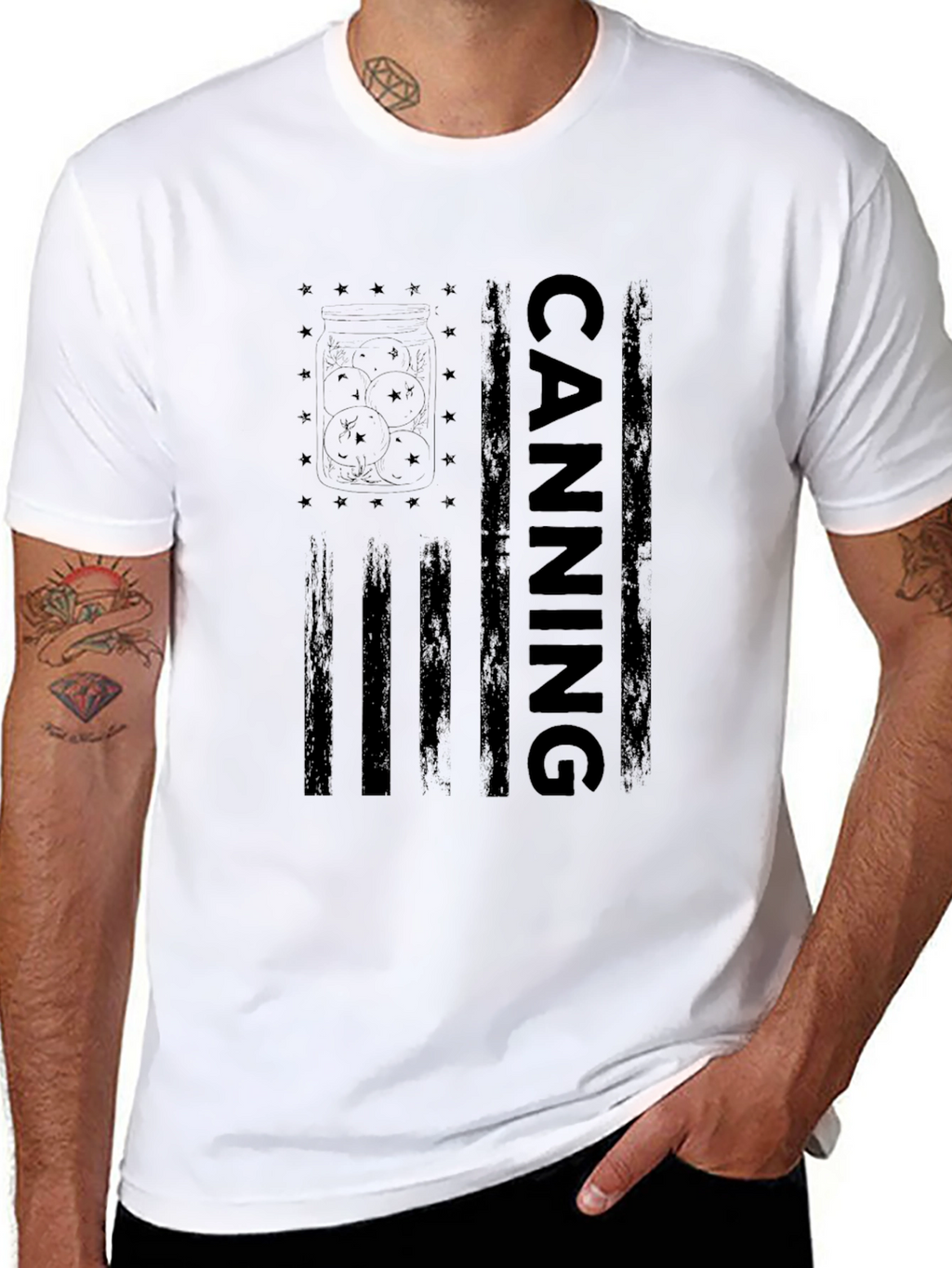 Canning American Flag Black T-Shirt
