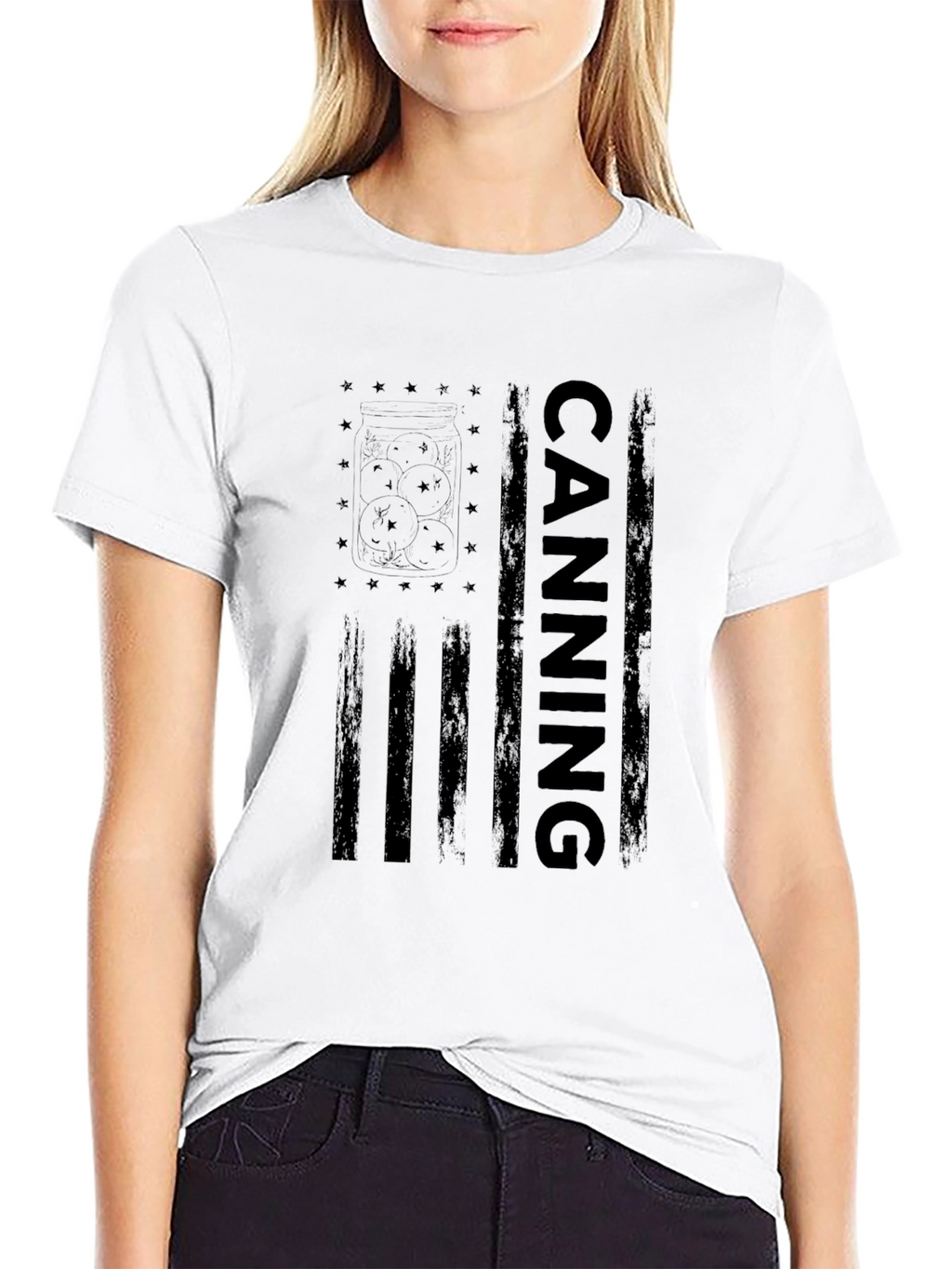 Canning American Flag Black T-Shirt