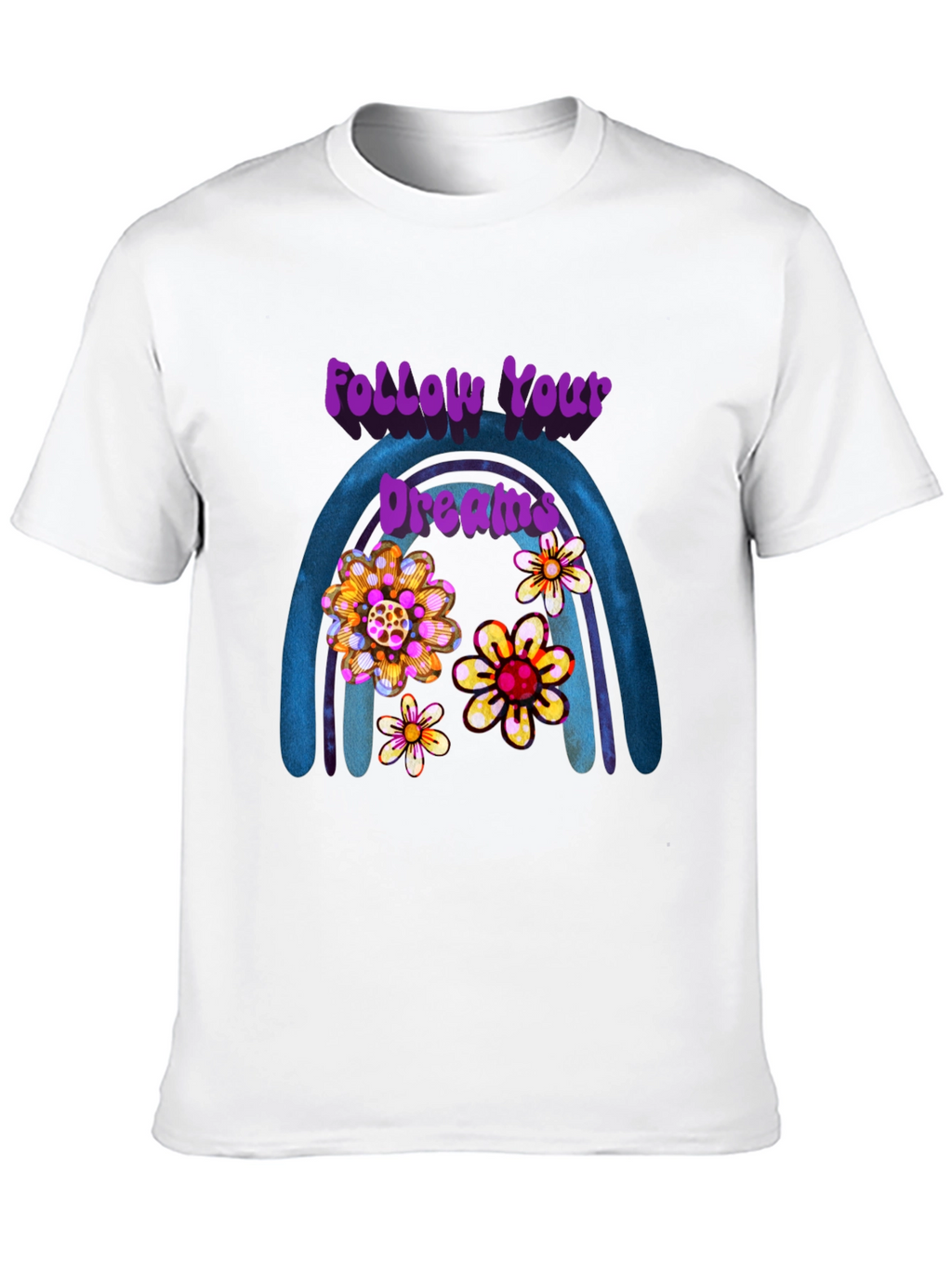 Follow Your Dreams Floral Rainbow Tee