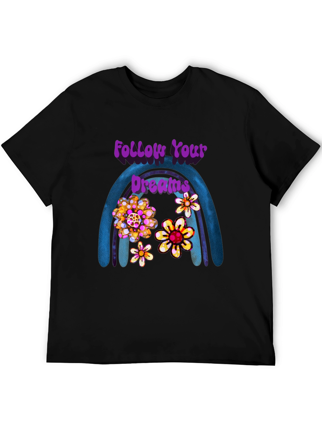 Follow Your Dreams Floral Rainbow Tee