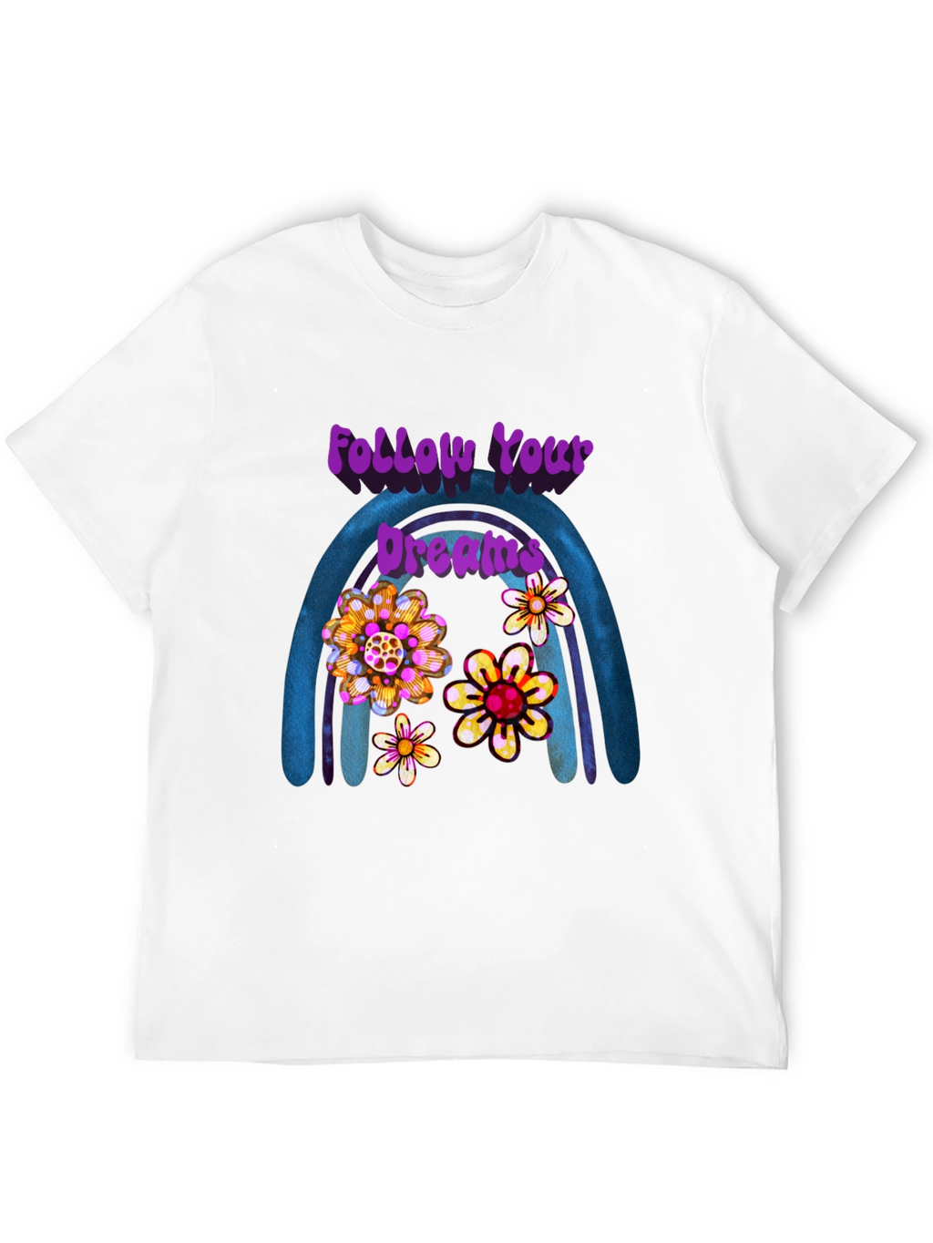 Follow Your Dreams Floral Rainbow Tee