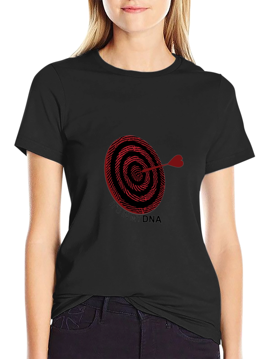 DNA Heart Dart Black T-Shirt