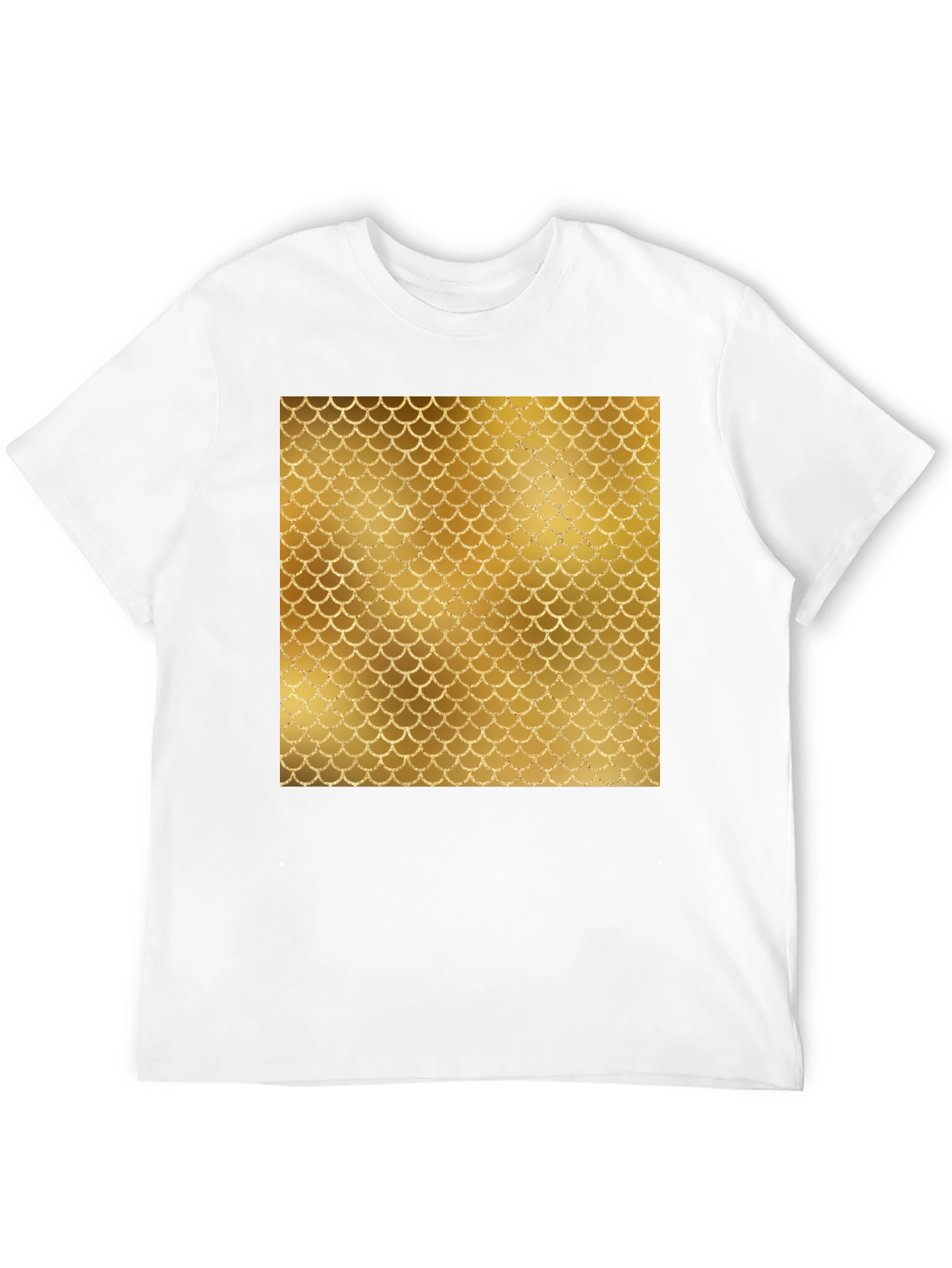Mens Black T-Shirt with Gold Scale Design