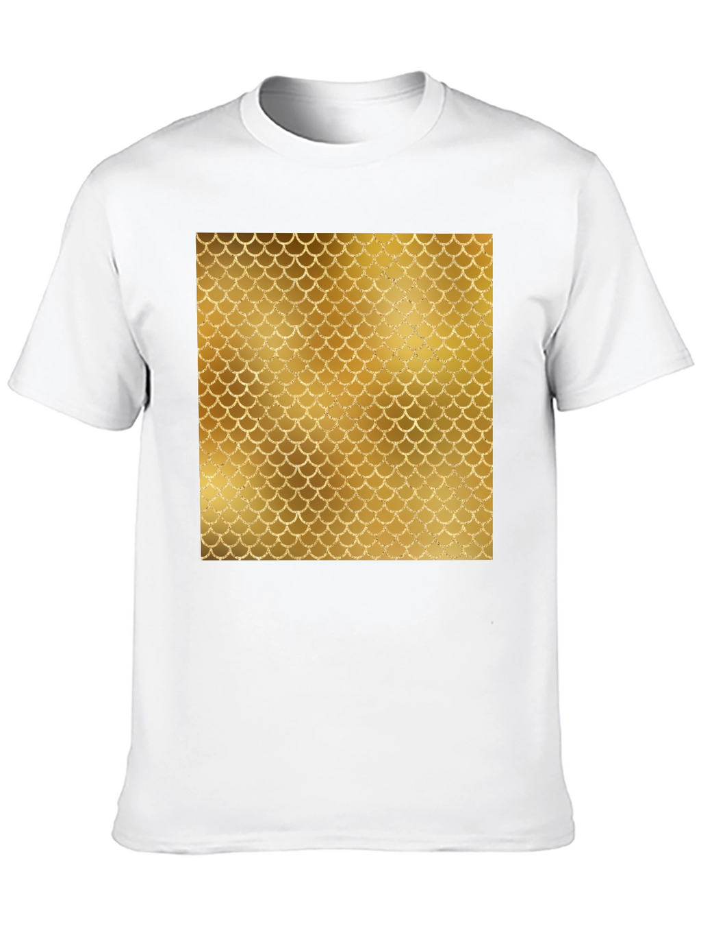 Mens Black T-Shirt with Gold Scale Design
