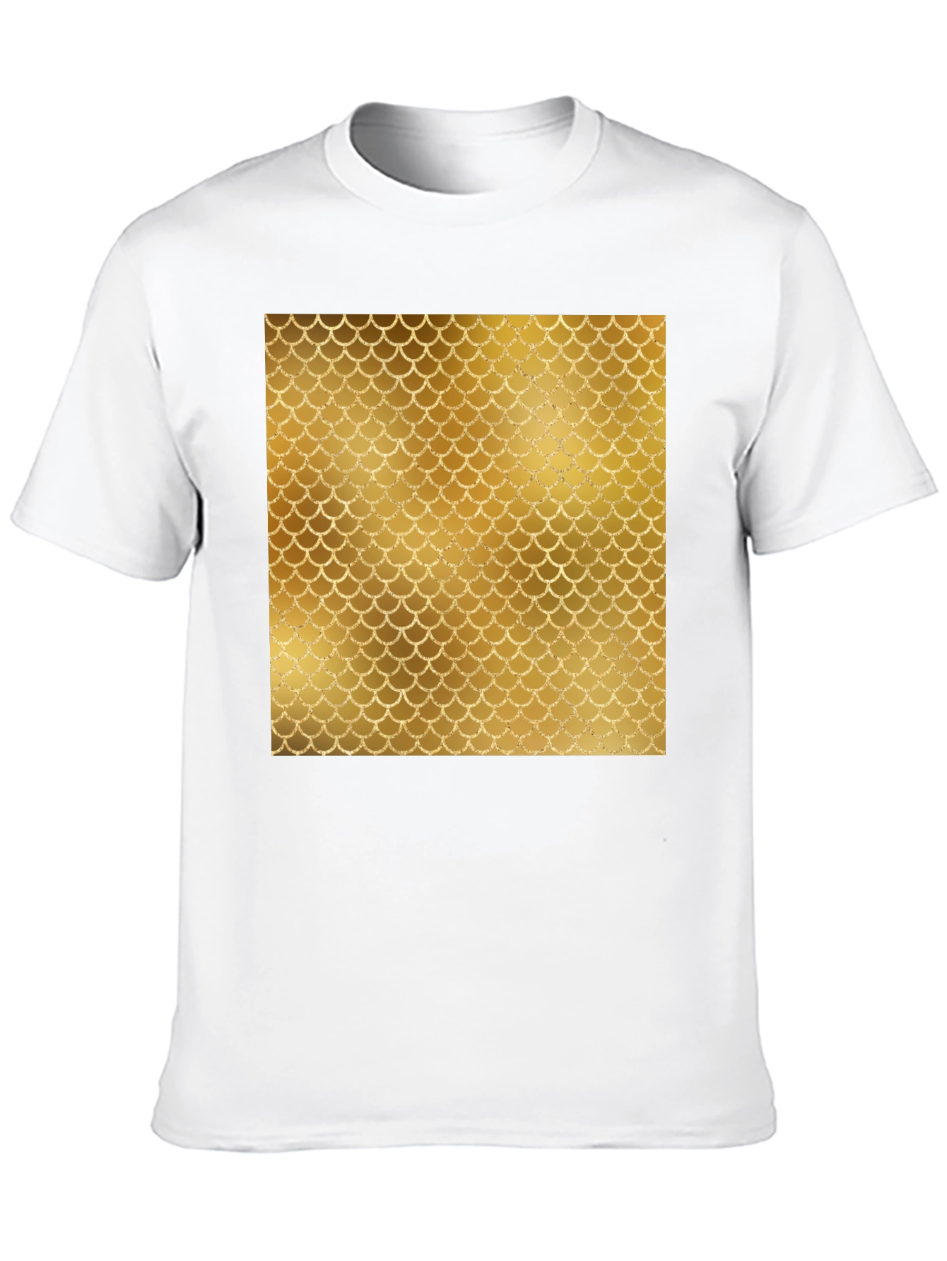 Mens Black T-Shirt with Gold Scale Design