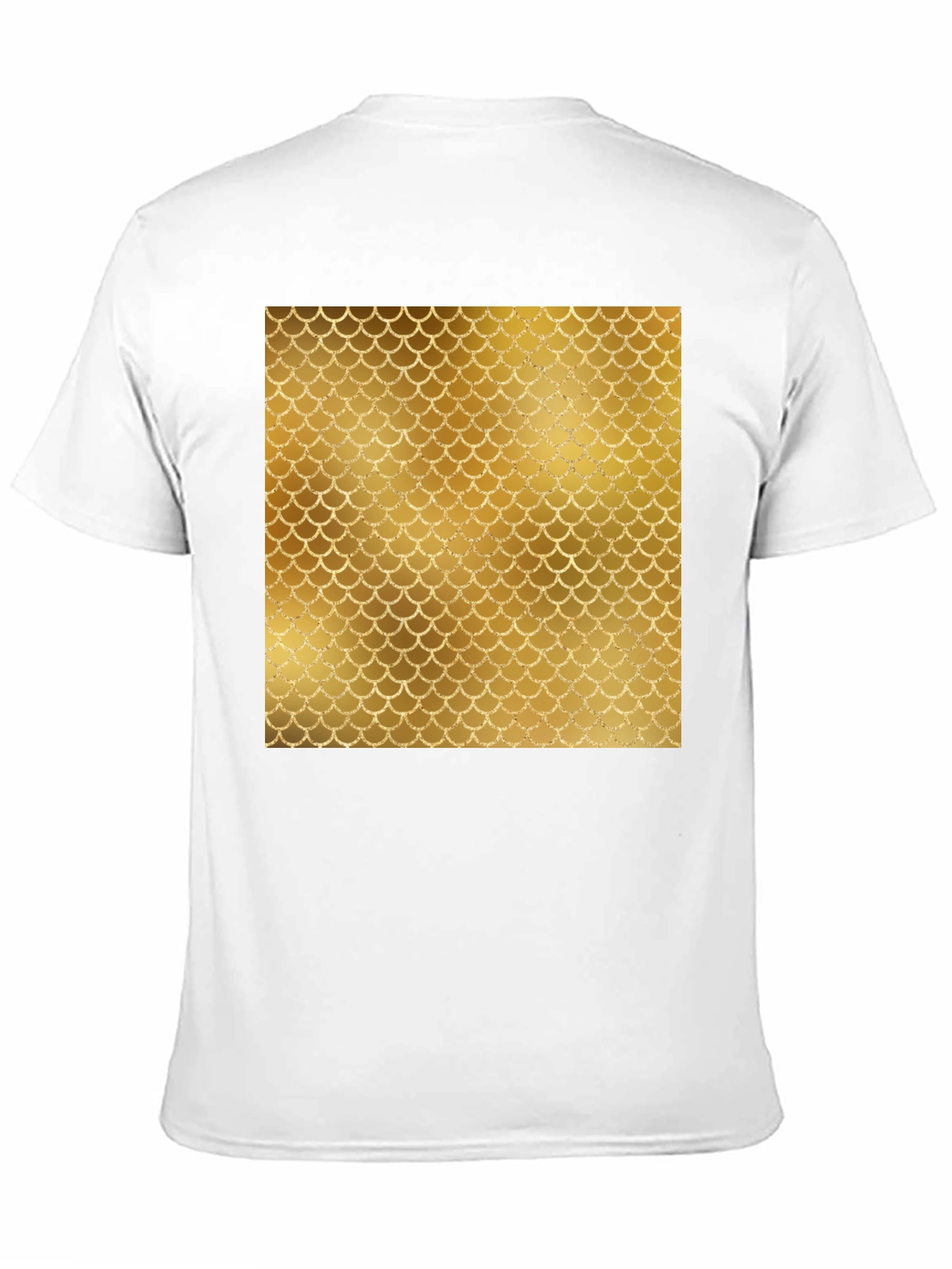 Mens Black T-Shirt with Gold Scale Design