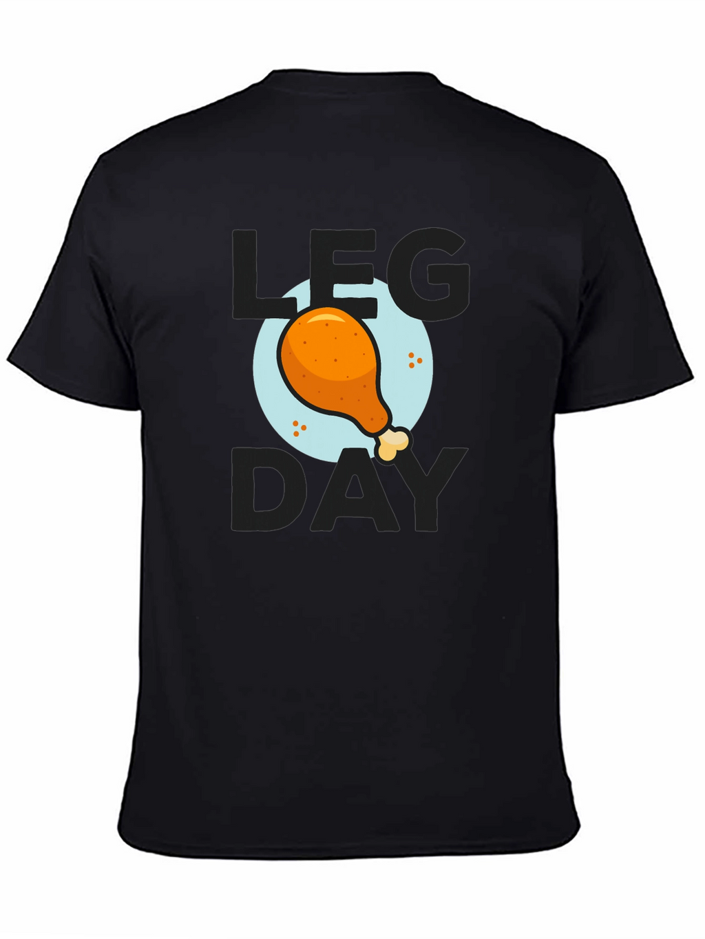 Mens Leg Day Chicken Graphic Tee - Black