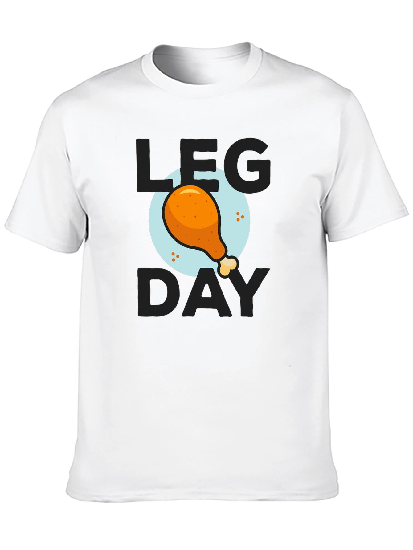 Mens Leg Day Chicken Graphic Tee - Black