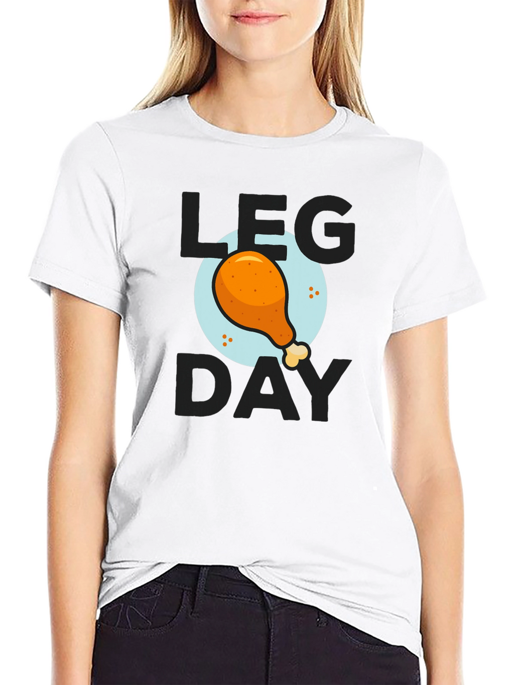 Mens Leg Day Chicken Graphic Tee - Black