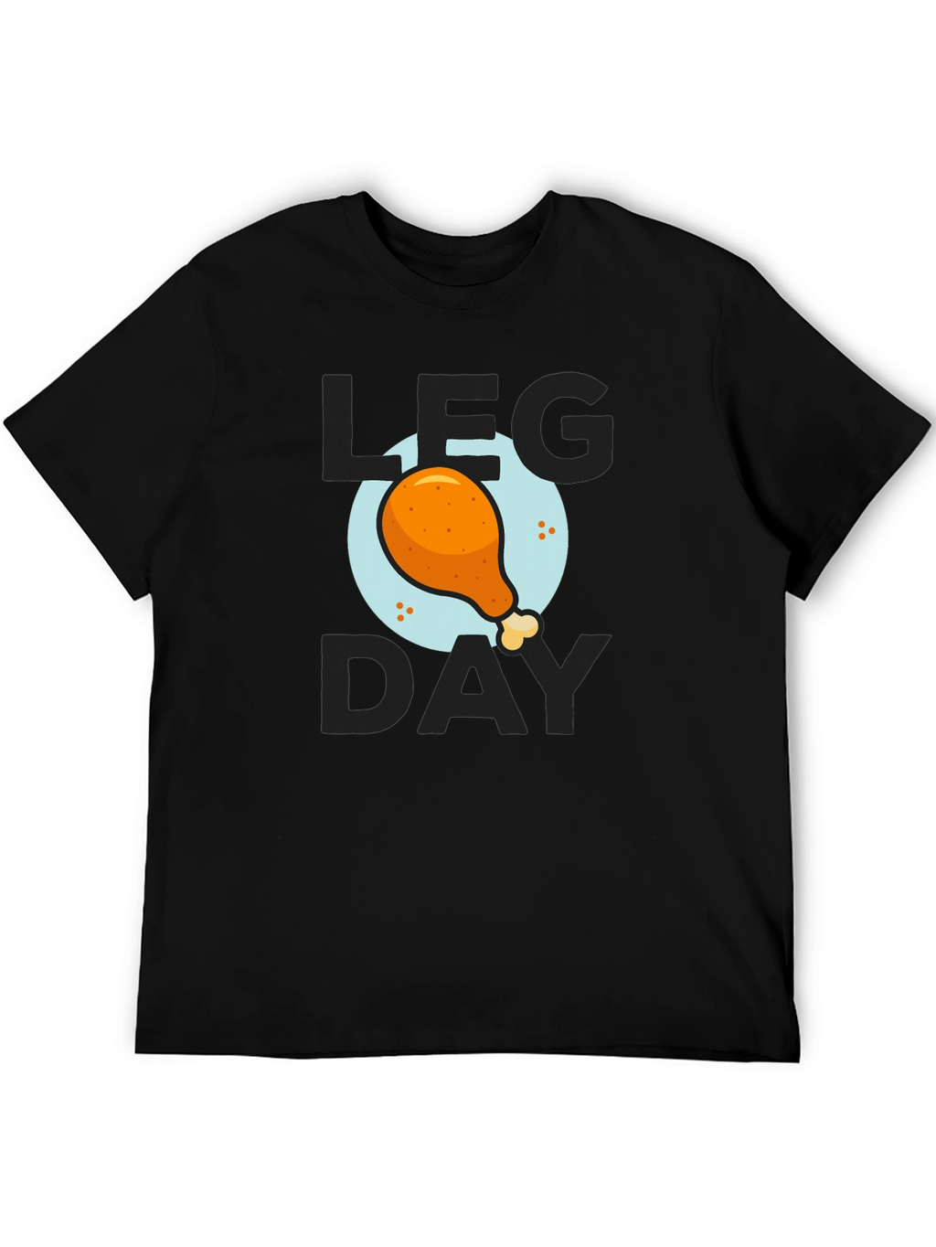 Mens Leg Day Chicken Graphic Tee - Black