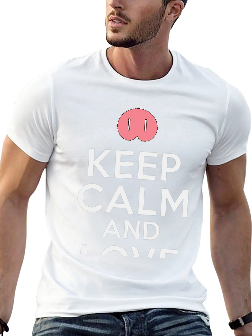 Keep Calm Pig Snout Black T-Shirt