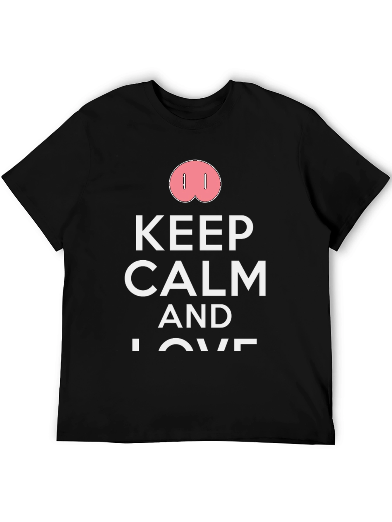 Keep Calm Pig Snout Black T-Shirt