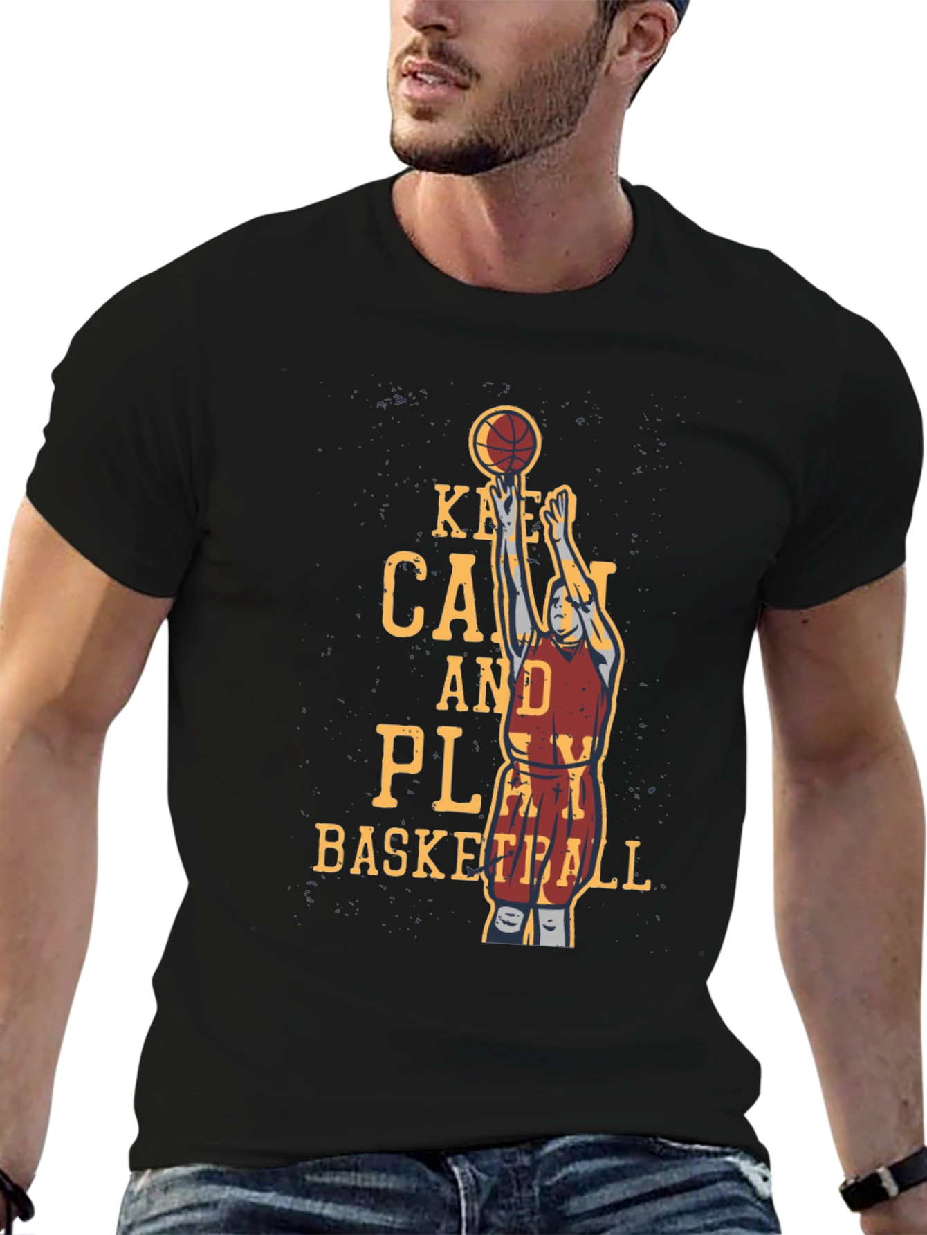 Basketball Graphic T-Shirt - Keep Calm and Play