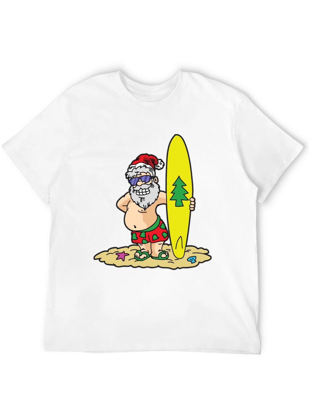 Surfing Santa T-Shirt - Holiday Beach Vibes
