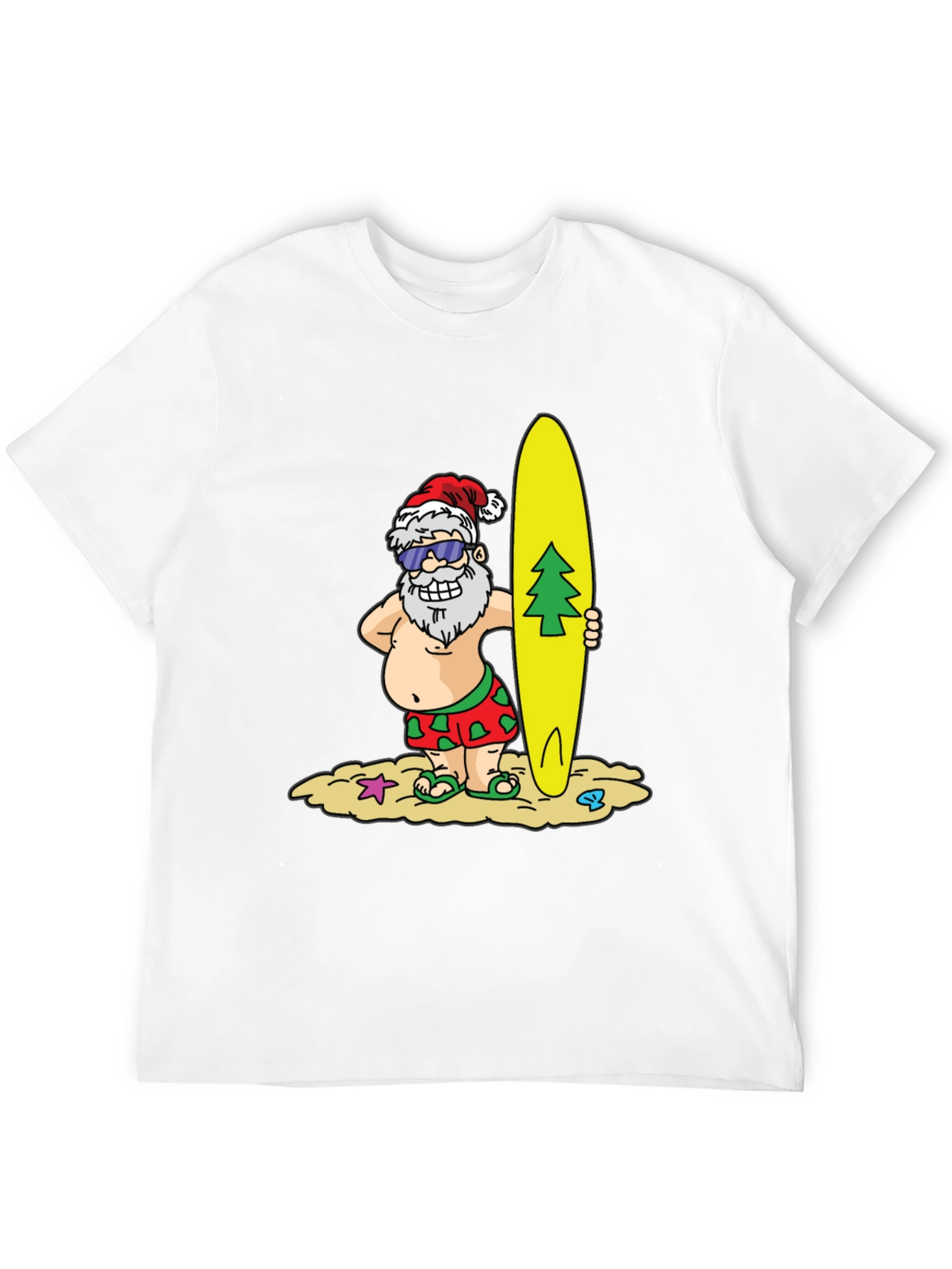 Surfing Santa T-Shirt - Holiday Beach Vibes