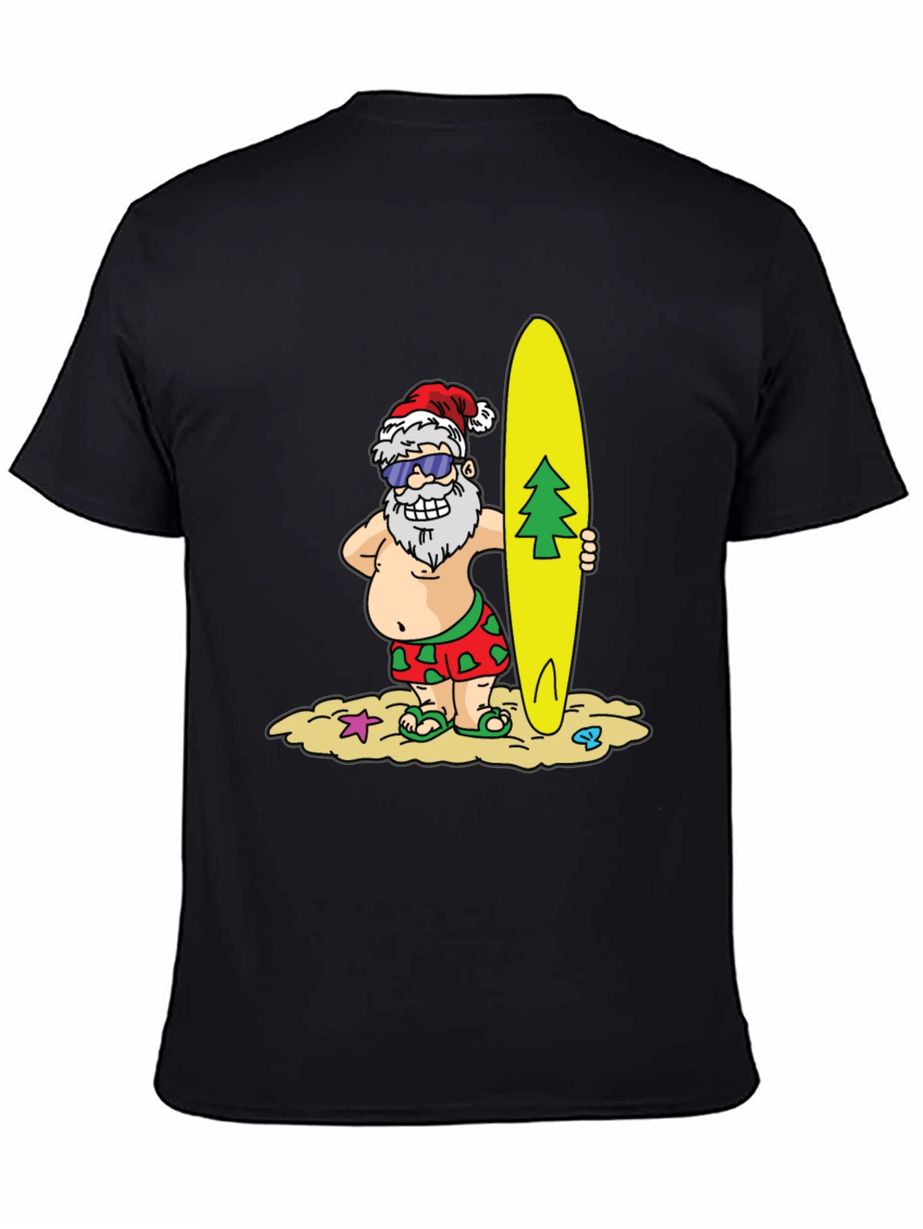 Surfing Santa T-Shirt - Holiday Beach Vibes