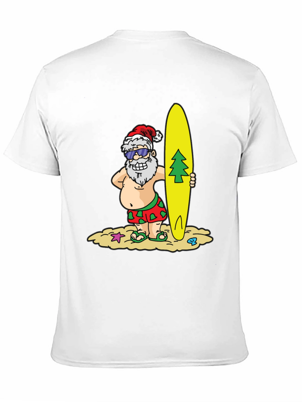 Surfing Santa T-Shirt - Holiday Beach Vibes
