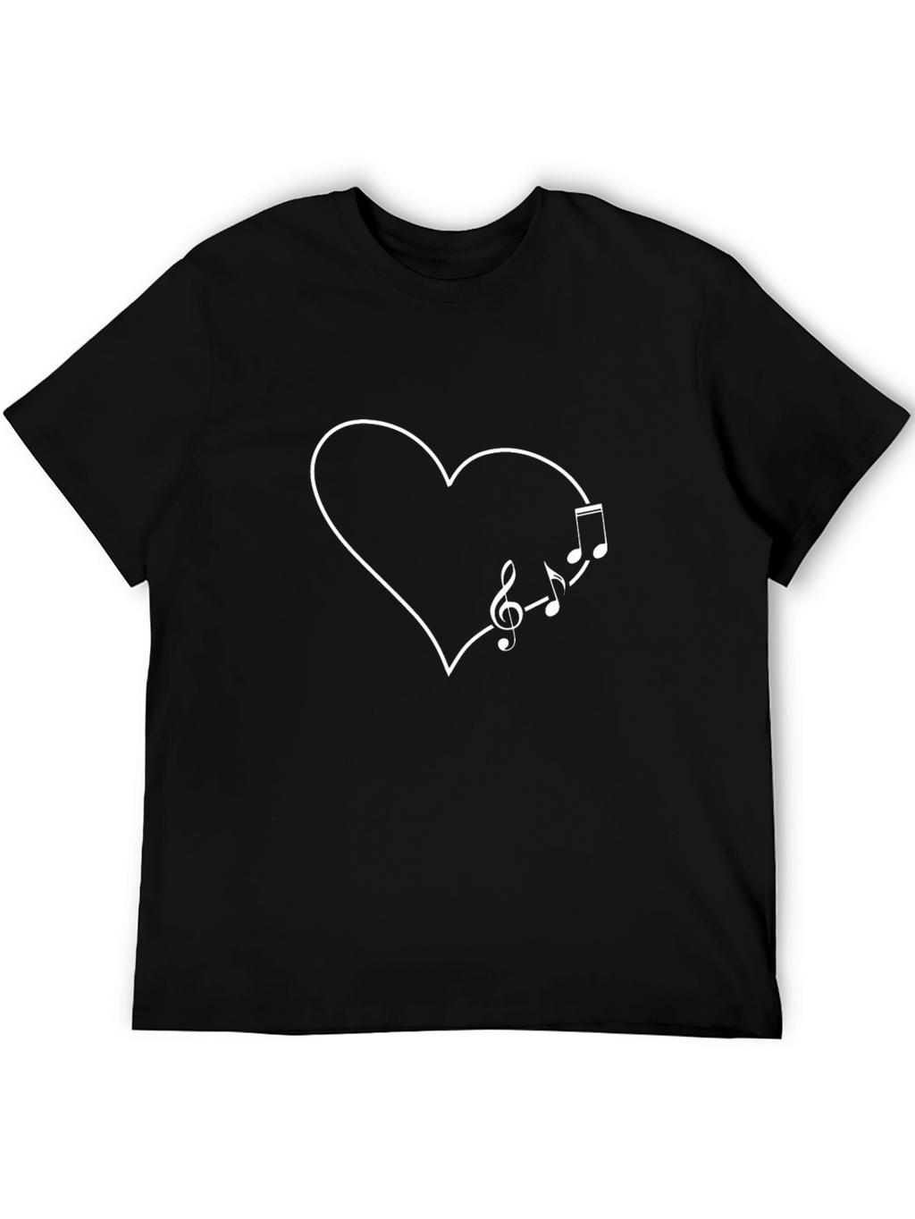 Heart & Music Notes Graphic T-Shirt