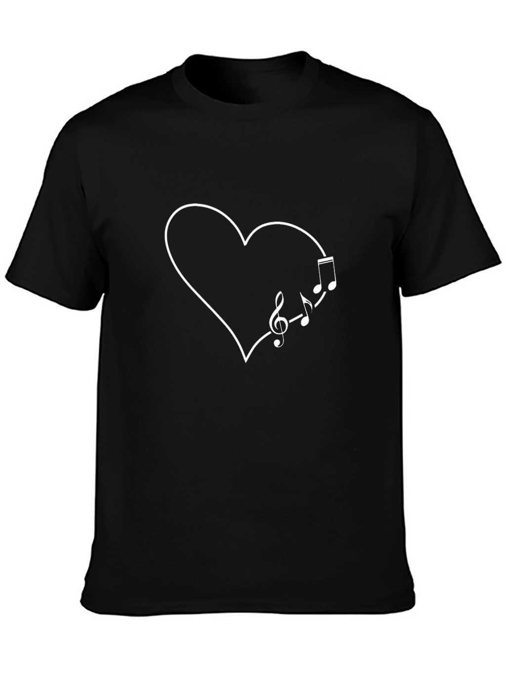 Heart & Music Notes Graphic T-Shirt