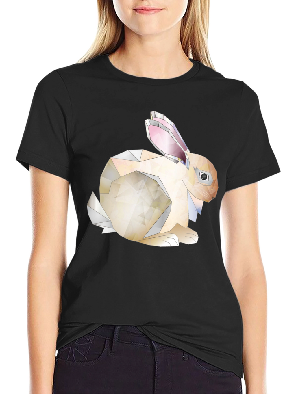 Geometric Bunny Graphic Tee - Unique Style